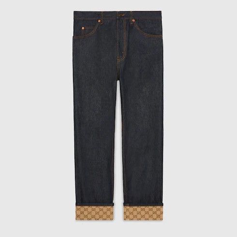 Gucci Gucci roll-up GG monogram denim jeans 32 Size US 32 / EU 48 - 1 Thumbnail