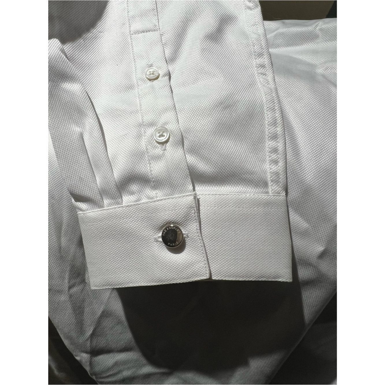 The Kooples The Kooples Paris White Slim Fit Diamond Weave Dress Shirt Size US XL / EU 56 / 4 - 7 Thumbnail