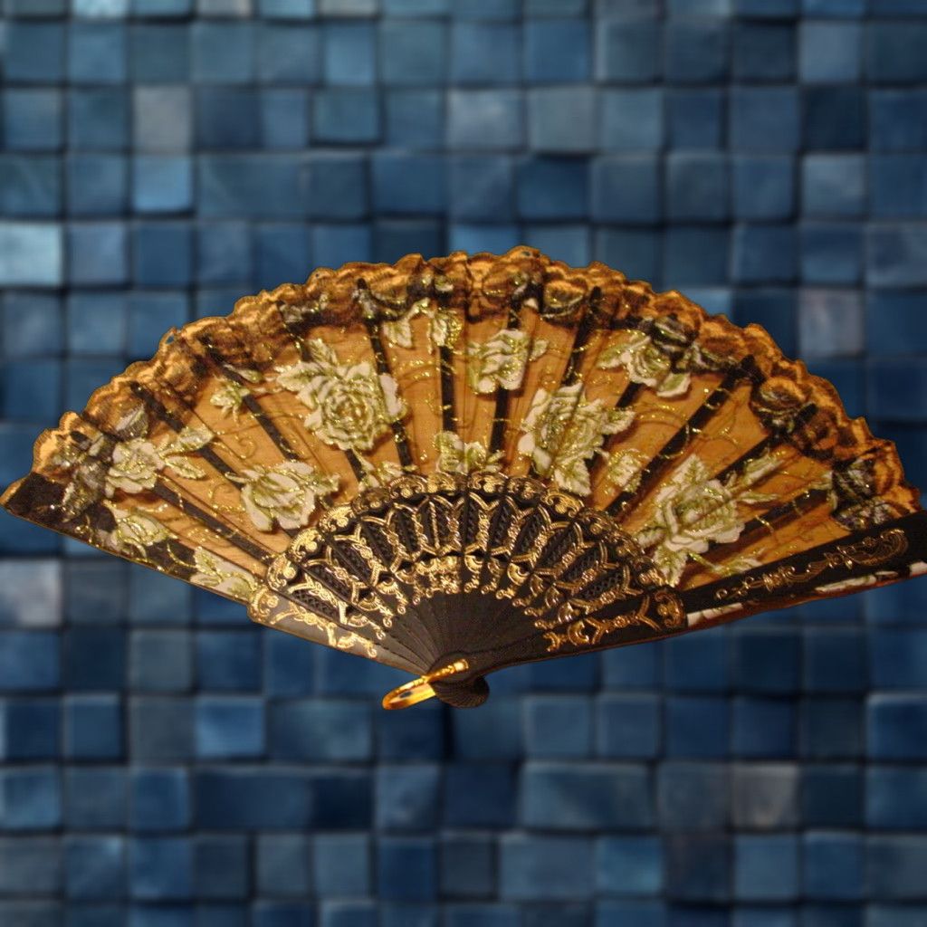 Vintage Unbranded Hand Fan Small Black Summer Accessories 16 Inch New Size ONE SIZE - 1 Preview