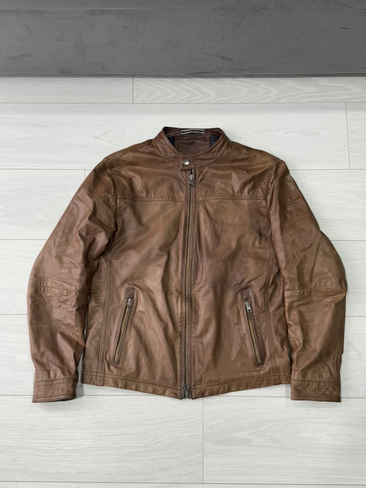 Vintage Tommy Hilfiger Leather Bomber Jacket Archive Type