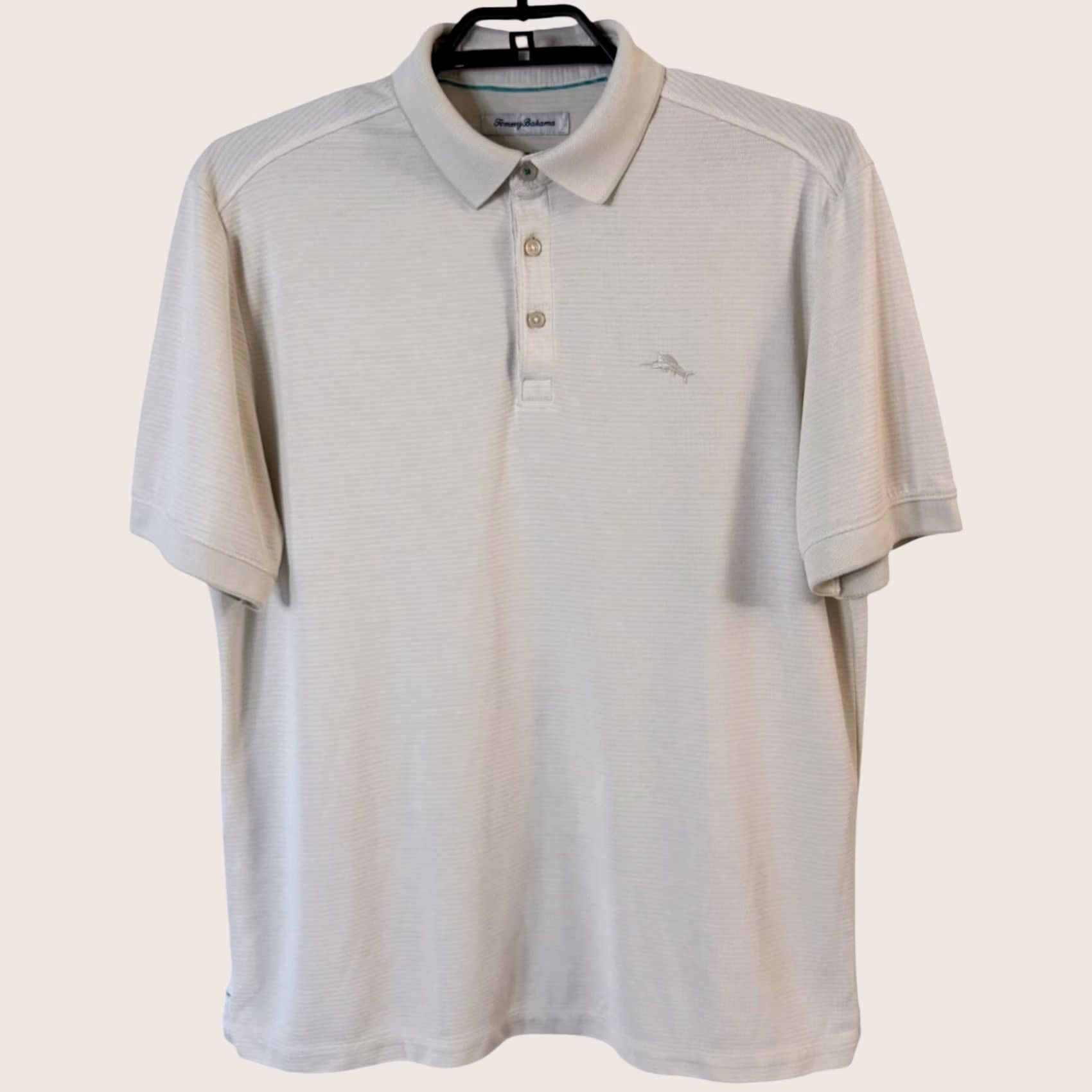 Tommy Bahama Tommy Bahama IslandZone Polo Shirt Cream Men's Large Golf Activewear UV 30 Sun Protection Short Sleeve Size US L / EU 52-54 / 3 - 1 Thumbnail