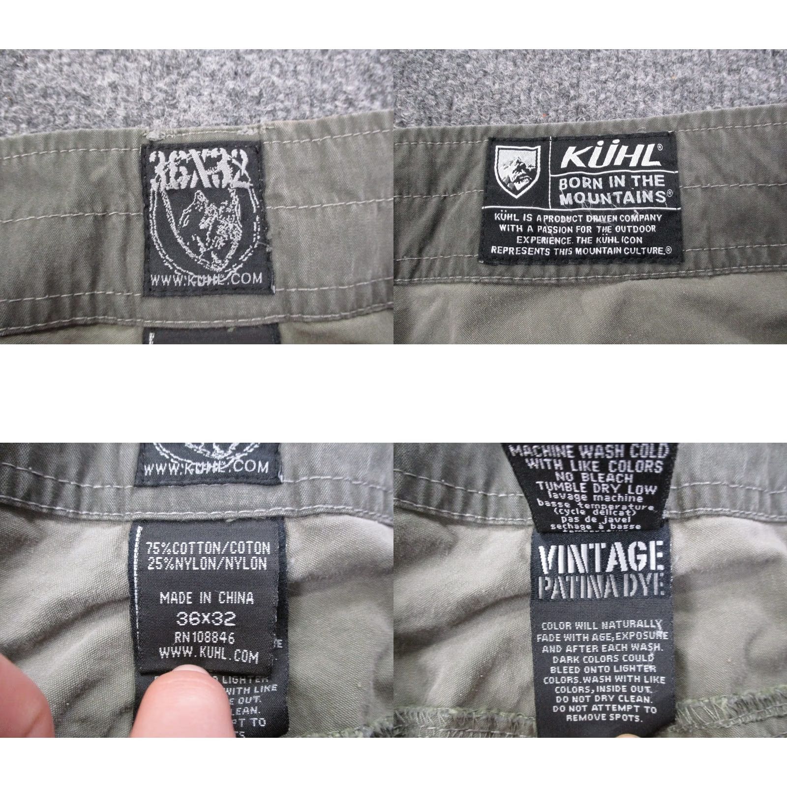 Vintage Kuhl Revolvr Pants Mens 36 X 32 Green Carpenter Pockets Flat Front Regular Size US 36 / EU 52 - 8 Thumbnail