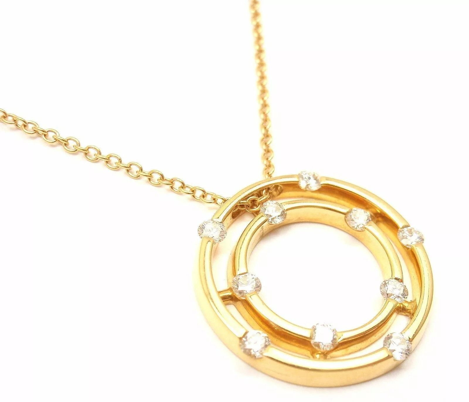 Other Roberto Coin 18k Double Hoop Diamond Pendant Necklace Size ONE SIZE - 6 Thumbnail