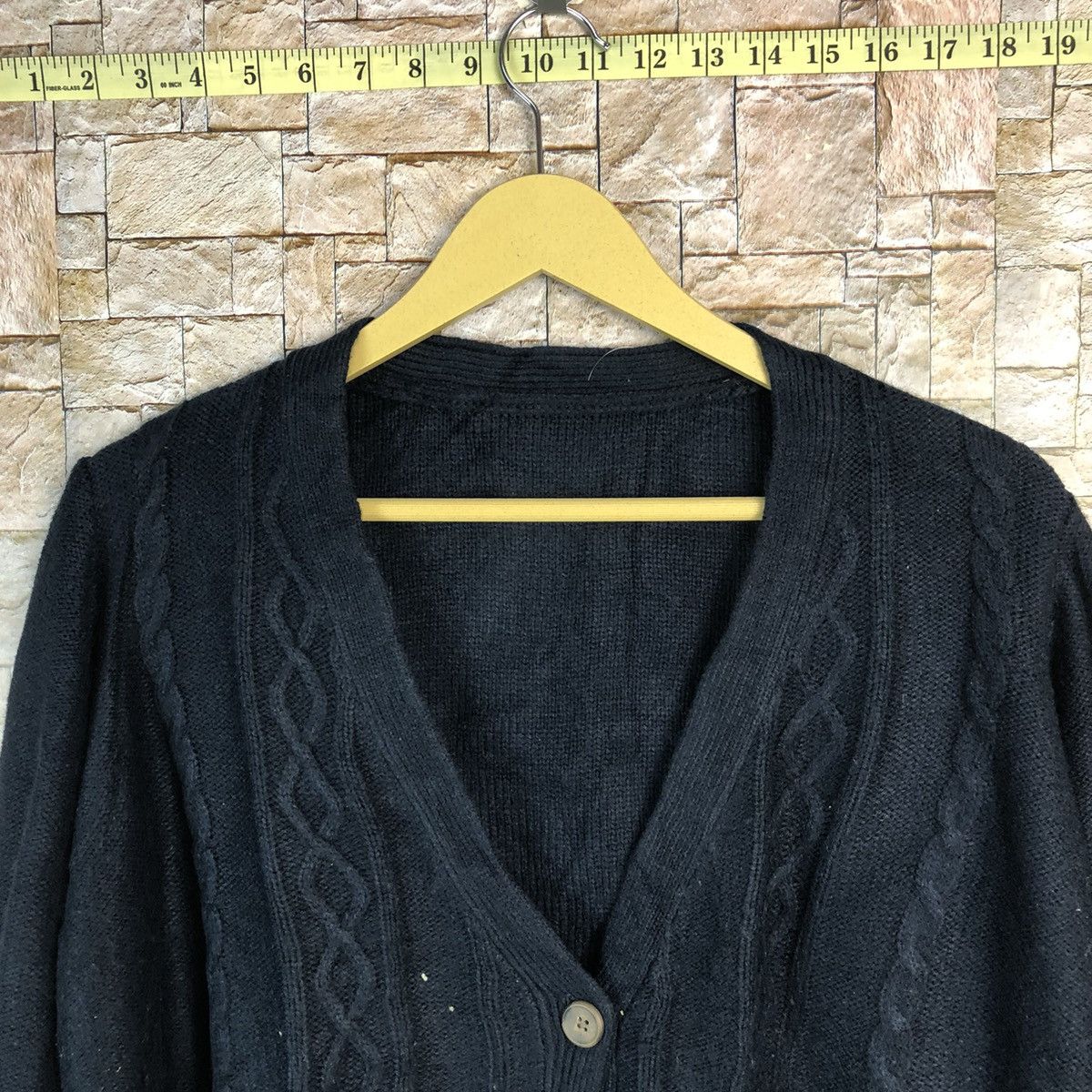 Vintage Japanese Brand Dark Blue Cardigan Knitwear #A684 Size US XL / EU 56 / 4 - 4 Thumbnail