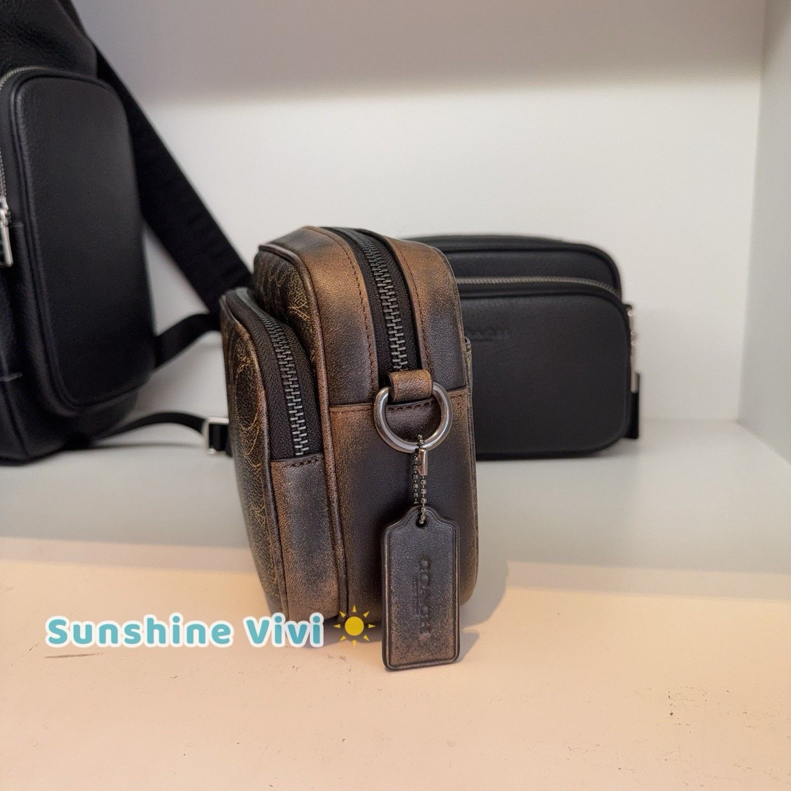 Coach NWT Coach Finlay Crossbody Bag In Loved Gunmetal/Brown cea89 Size ONE SIZE - 3 Thumbnail