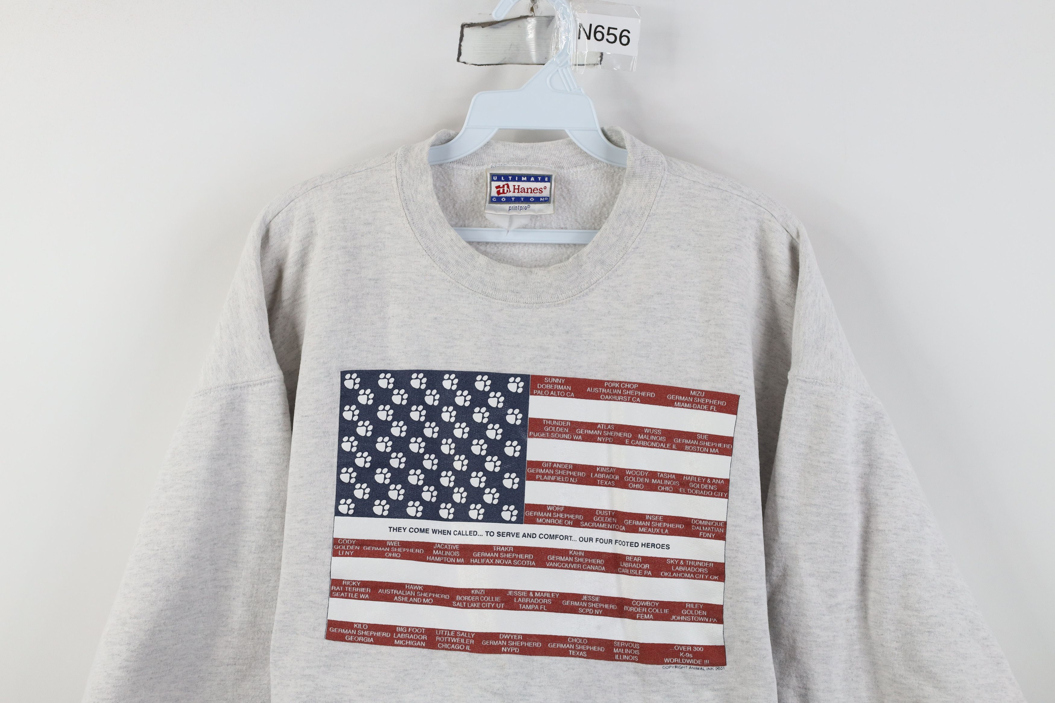 Vintage Vintage Y2K 2001 K9 Dog Memorial USA Flag Sweatshirt Size XL / US 12-14 / IT 48-50 - 2 Thumbnail