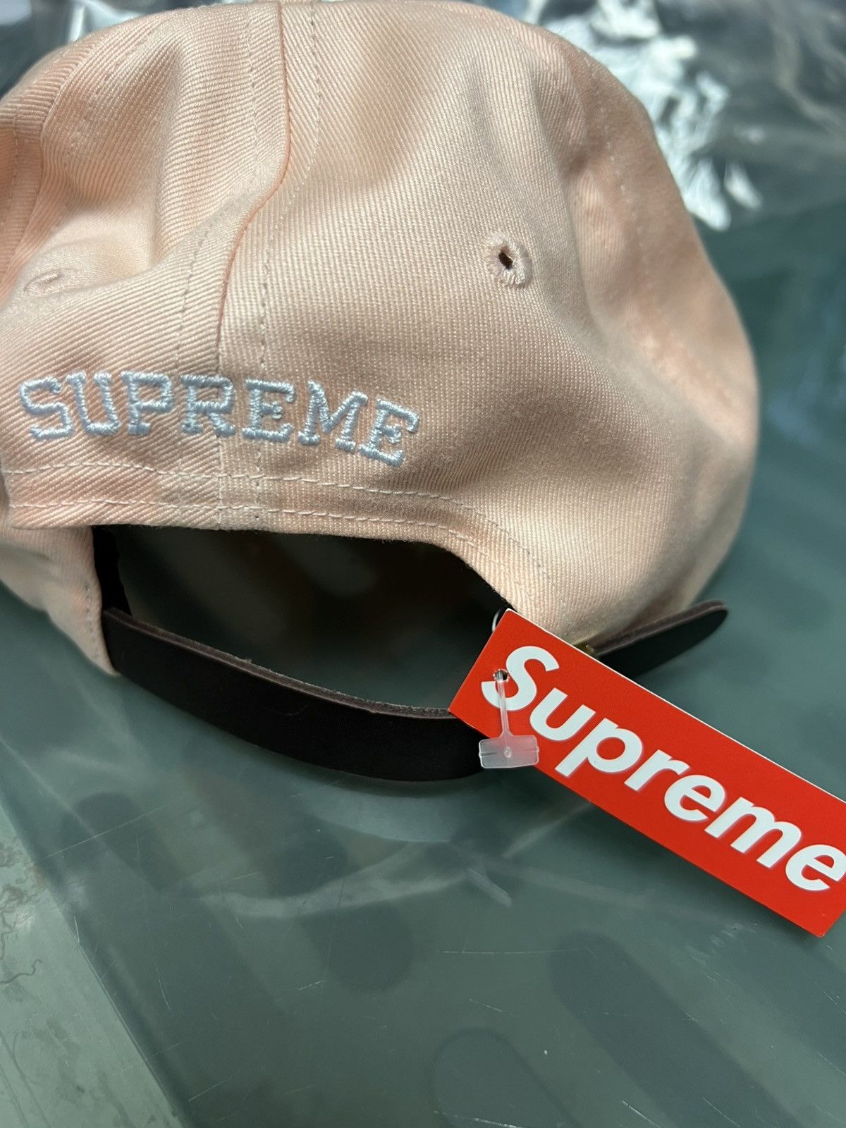 Supreme SS18 Supreme Visor Label 6-Panel Cap Hat Light Peach 2018 Size ONE SIZE - 7 Thumbnail