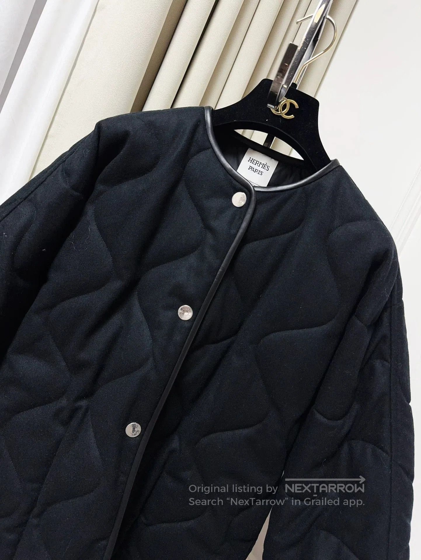 Hermes Hermes Black Quilted Wool Coat. Size US M / EU 48-50 / 2 - 3 Thumbnail
