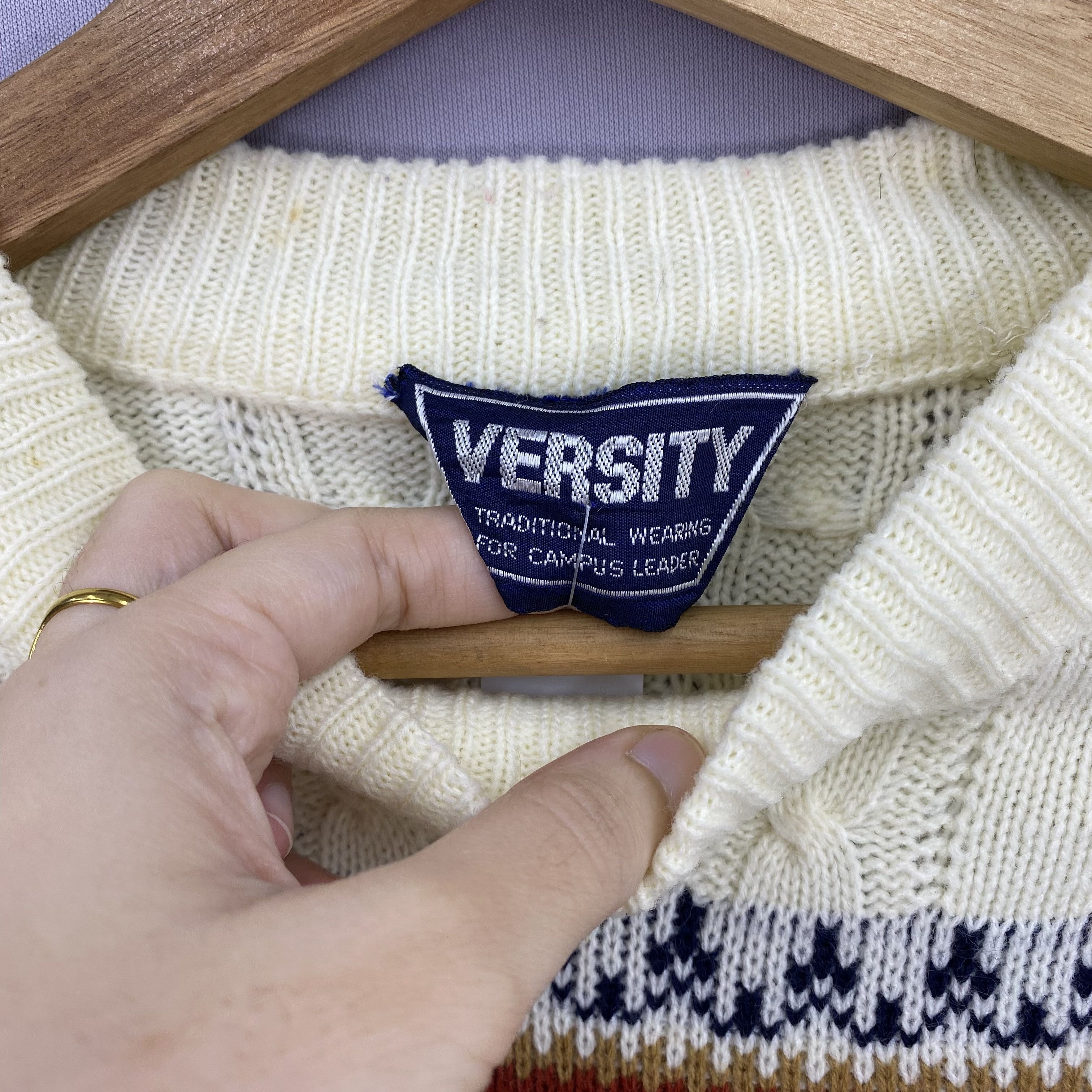 Vintage Vintage 90s Versity Fair Isle Cable Knit Pullover Sweater Size US M / EU 48-50 / 2 - 5 Thumbnail