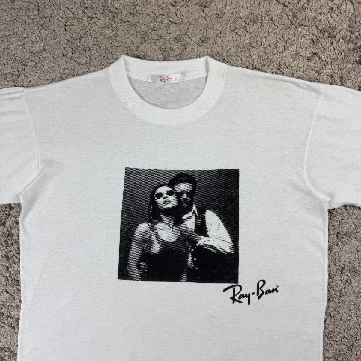 RayBan Vintage 90s Ray-ban Couple Graphic Promo T-shirt Size US M / EU 48-50 / 2 - 5 Thumbnail