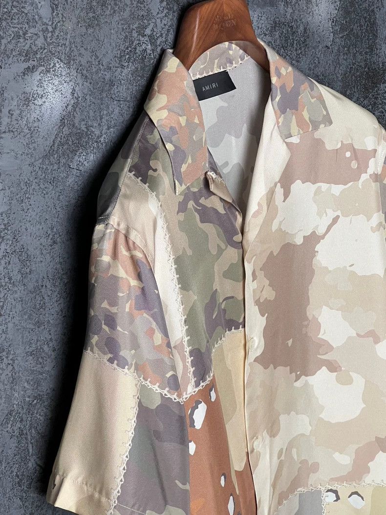 Amiri Amiri Camo Mulberry Silk Short Sleeve Shirt Size US M / EU 48-50 / 2 - 6 Thumbnail