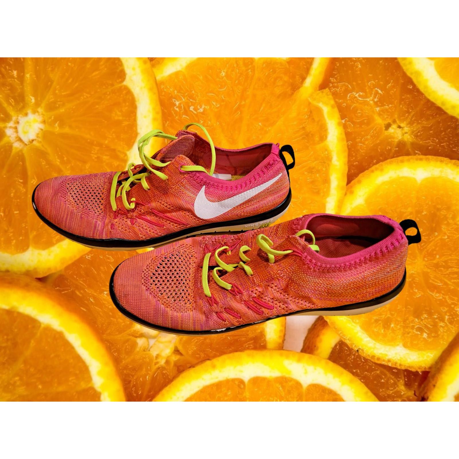 Nike Nike Focus Flyknit Running Shoes Pink and Yellow Trim Size 1 Size ONE SIZE - 3 Thumbnail