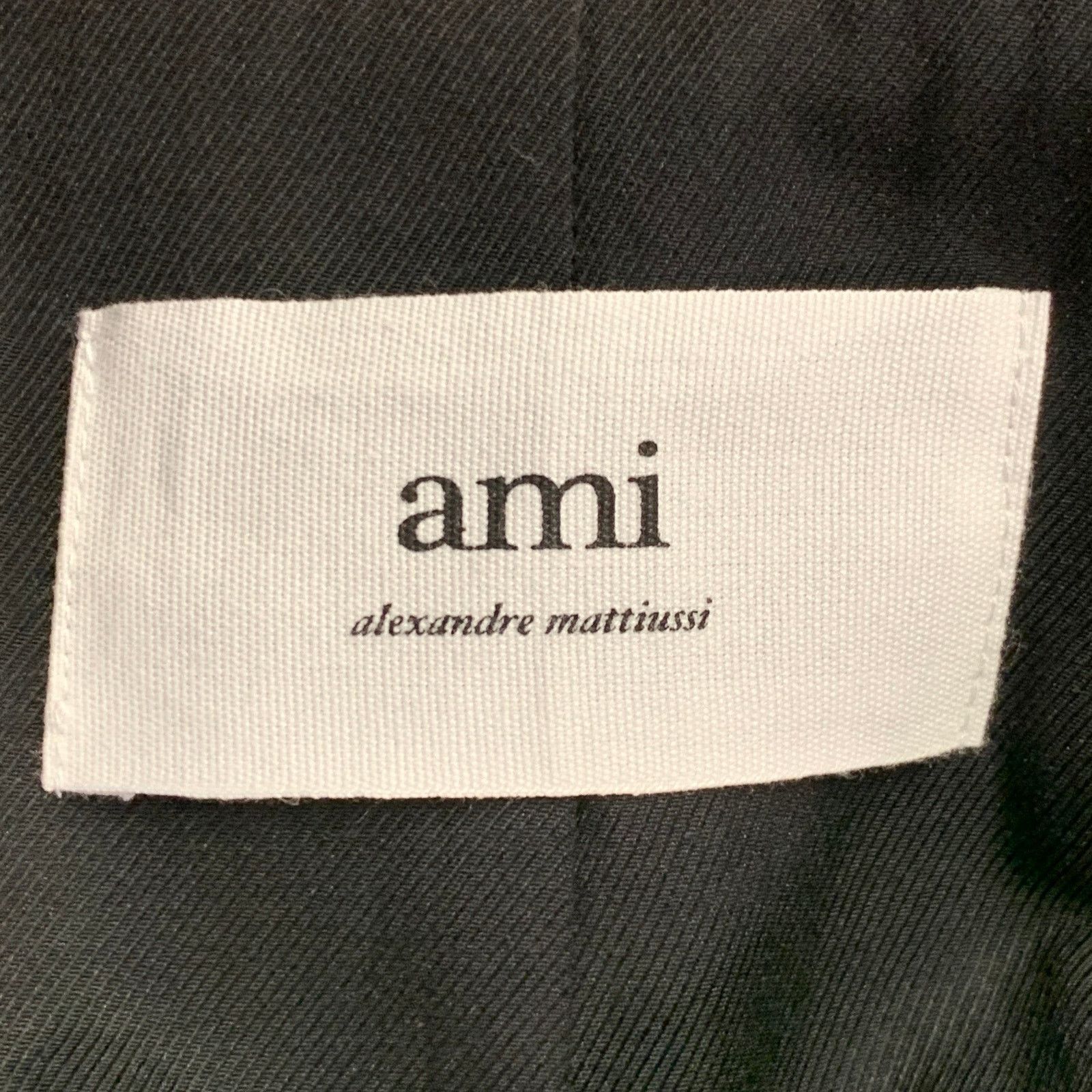 AMI Size 36 Fuchsia Pink Black Wool Peak Lapel Suit Size 36R - 8 Thumbnail
