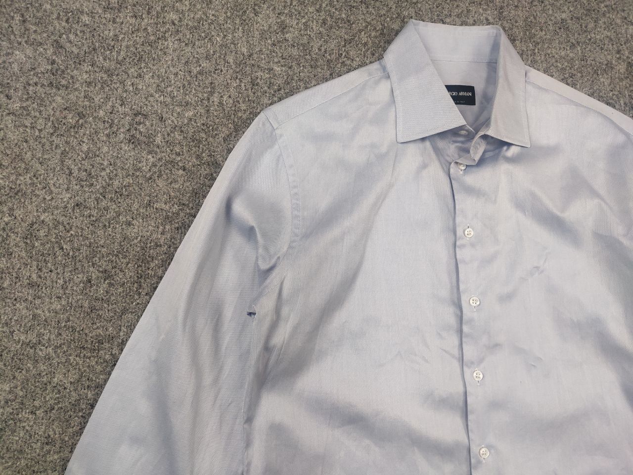 Giorgio Armani Giorgio Armani Design with Light blue thin Long sleeve shirt Size US M / EU 48-50 / 2 - 5 Thumbnail