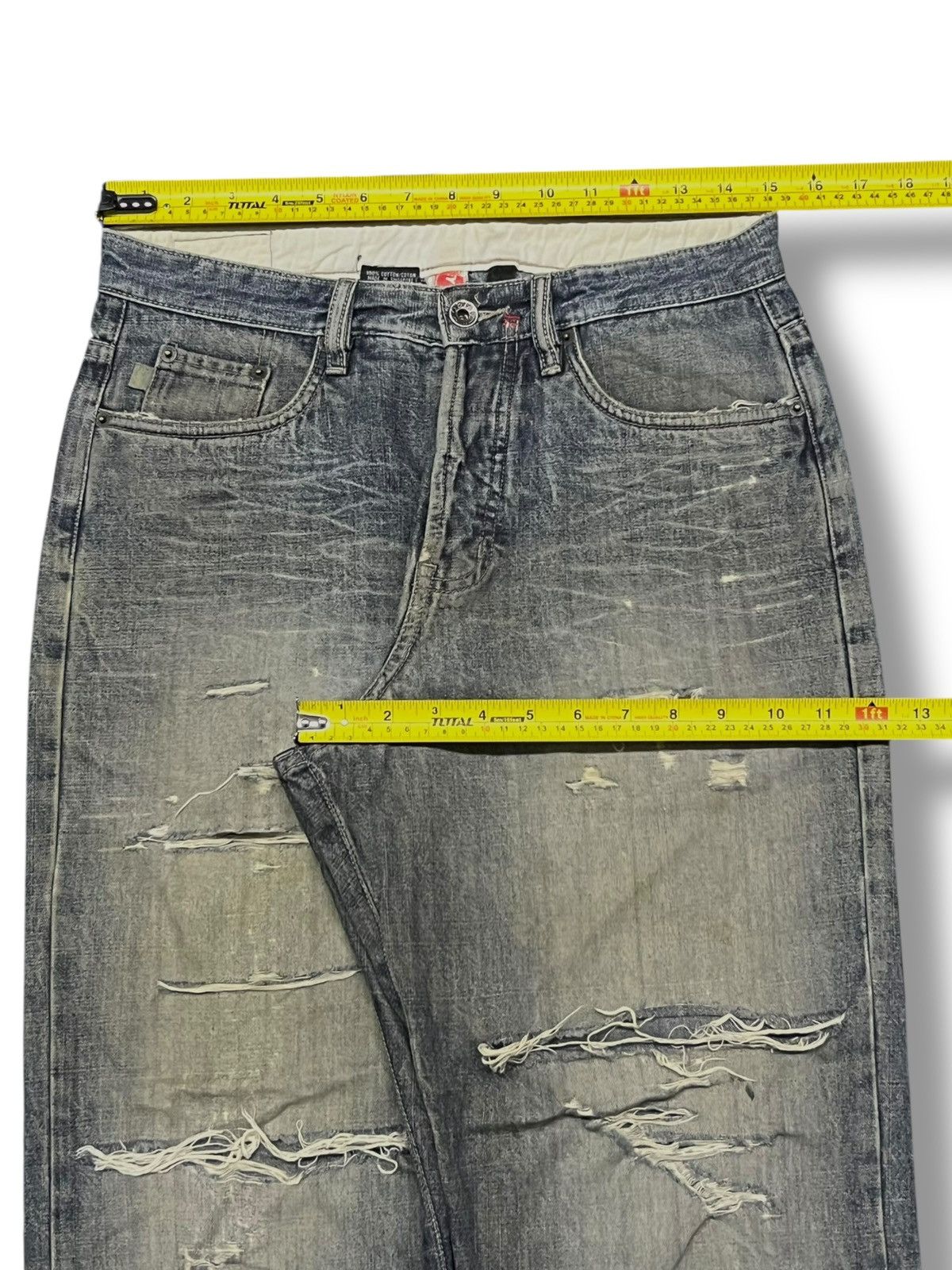 Obey × Shepard Fairey Baggy Vintage The Obey Fiend Club - Faded, Distressed Denim Size US 30 / EU 46 - 17 Thumbnail