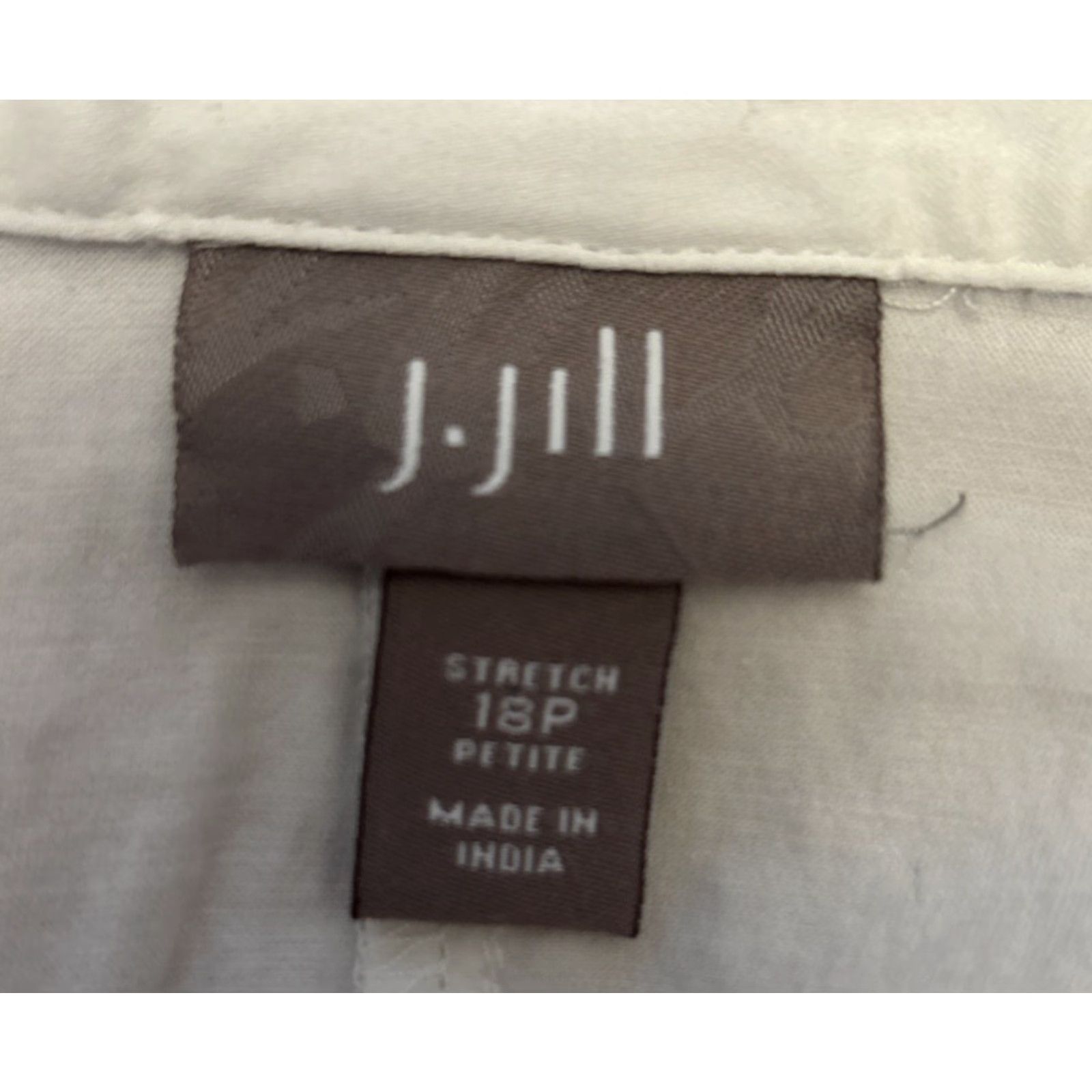 J. Jill J. Jill Blouse Shirt Long Sleeve Button Collared 18P White Stretch Classic Capsule Size XXL / US 16-18 / IT 52-54 - 5 Thumbnail