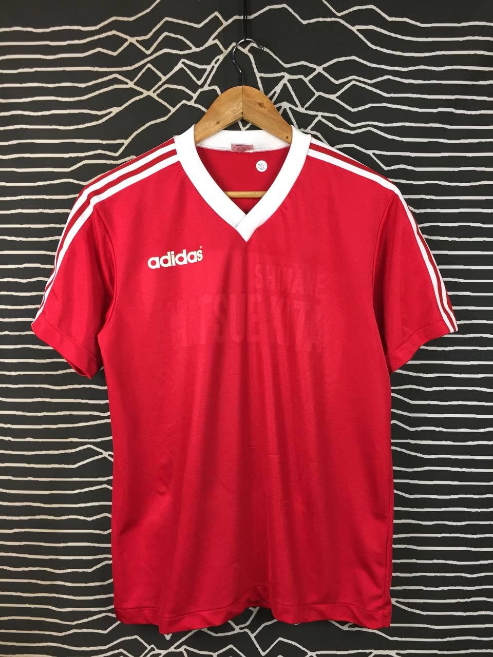 Adidas Vtg 90s Adidas Trefoil Made in Japan V-Neck Athletic Jersey Size US M / EU 48-50 / 2 - 1 Thumbnail