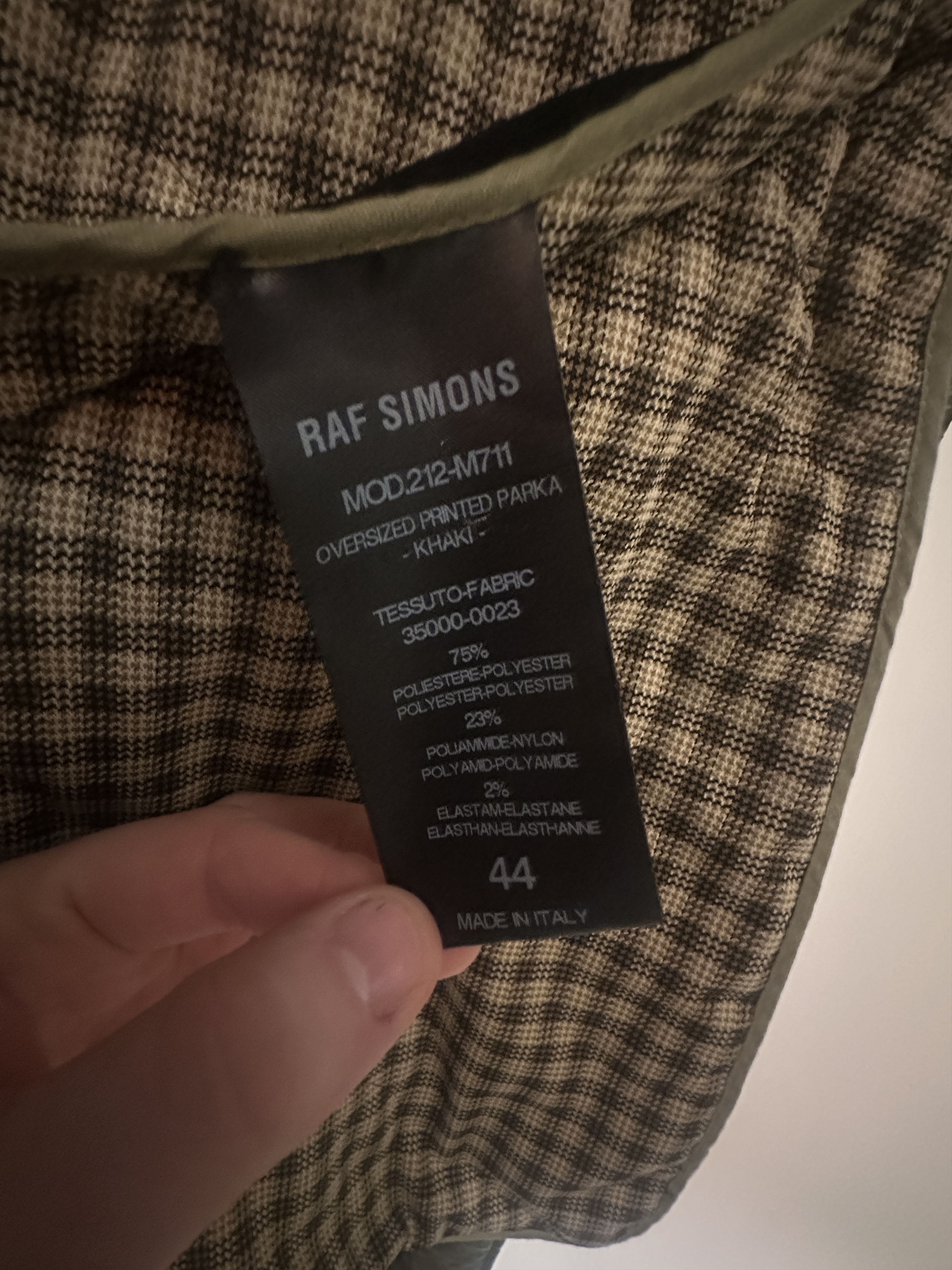 Raf Simons RAF SIMONS Oversized Printed Parka Khaki 212-M711 Size 44 Size US M / EU 48-50 / 2 - 3 Thumbnail