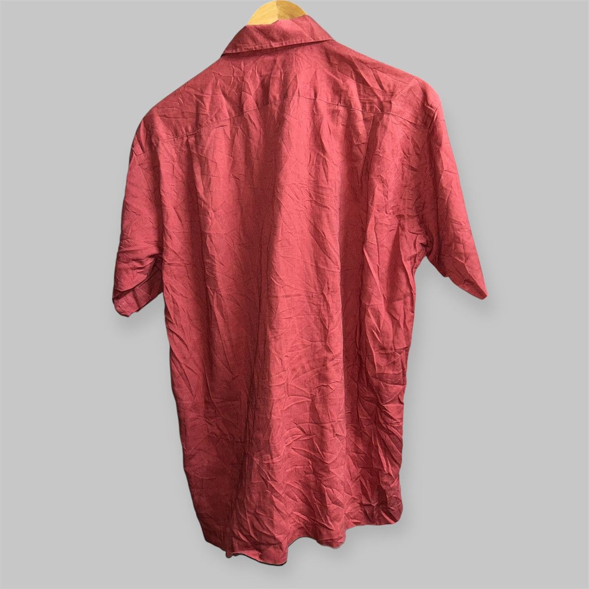 Issey Miyake IM Product Plain Red Short Sleeve Pocket Button Up Shirt Size US M / EU 48-50 / 2 - 4 Thumbnail