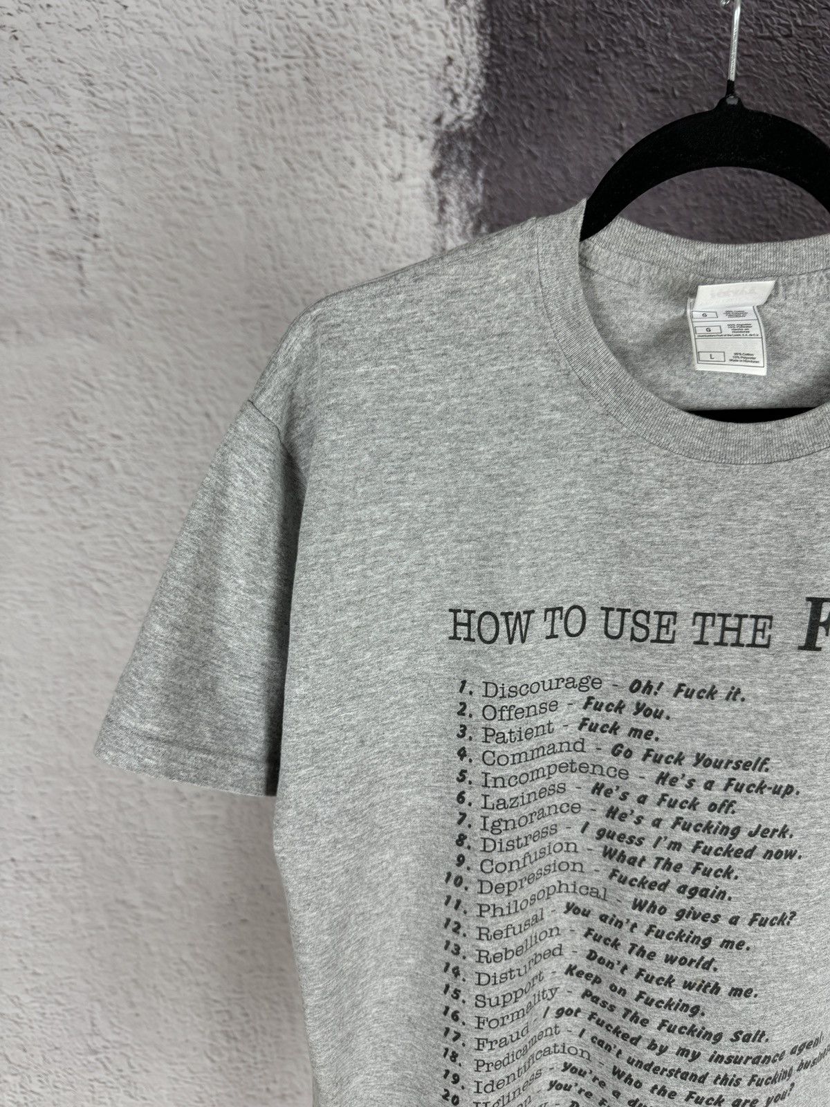 Vintage FotL VINTAGE Y2K 90s HOW TO USE THE F WORD TEE SHIRT GREY Size US L / EU 52-54 / 3 - 3 Thumbnail