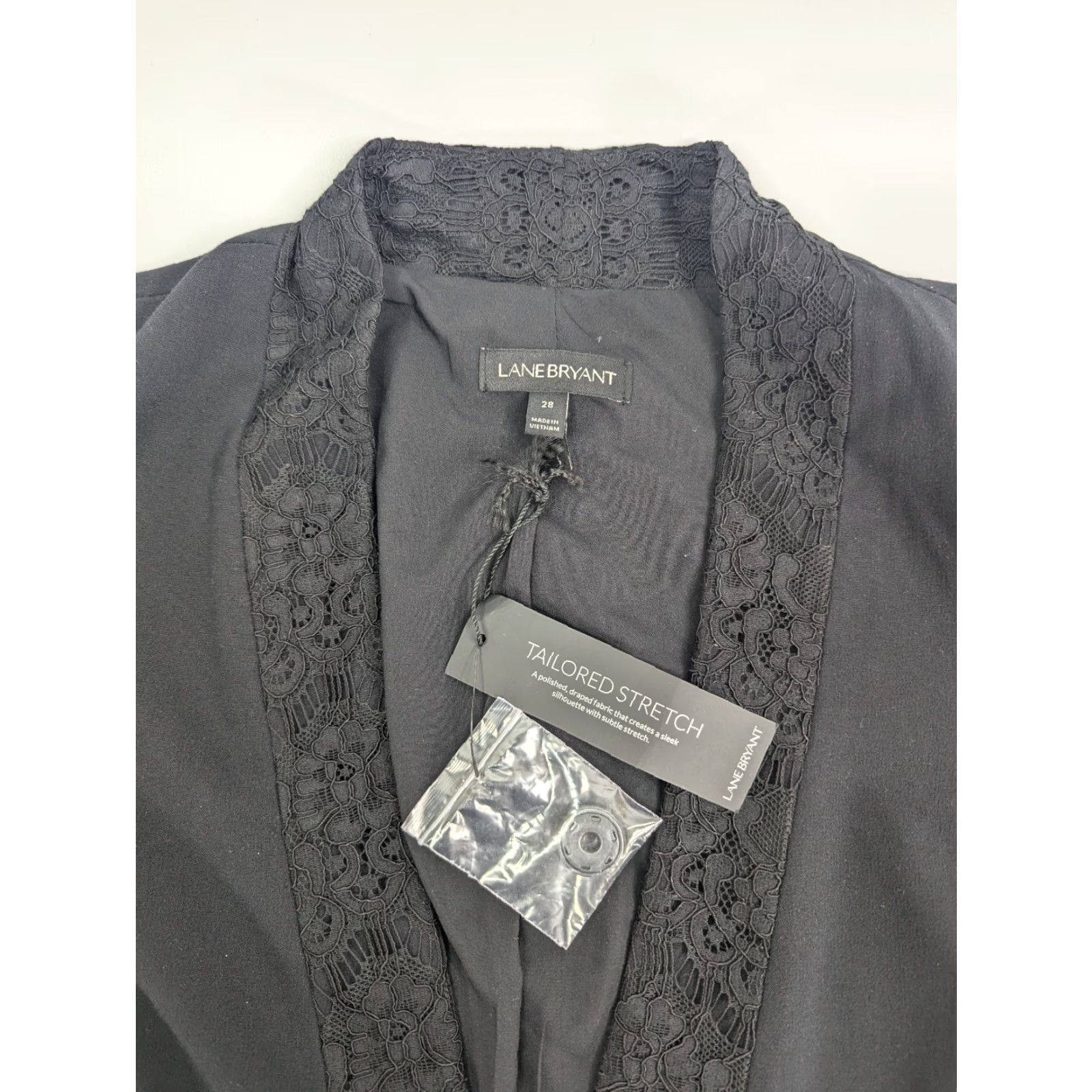 Vintage NWT Lane Bryant Blazer Shirt Lace Lined Womens Sz 28 Black Jacket Suit Blazer Mens? Size 4XL / US 24-26 - 6 Thumbnail