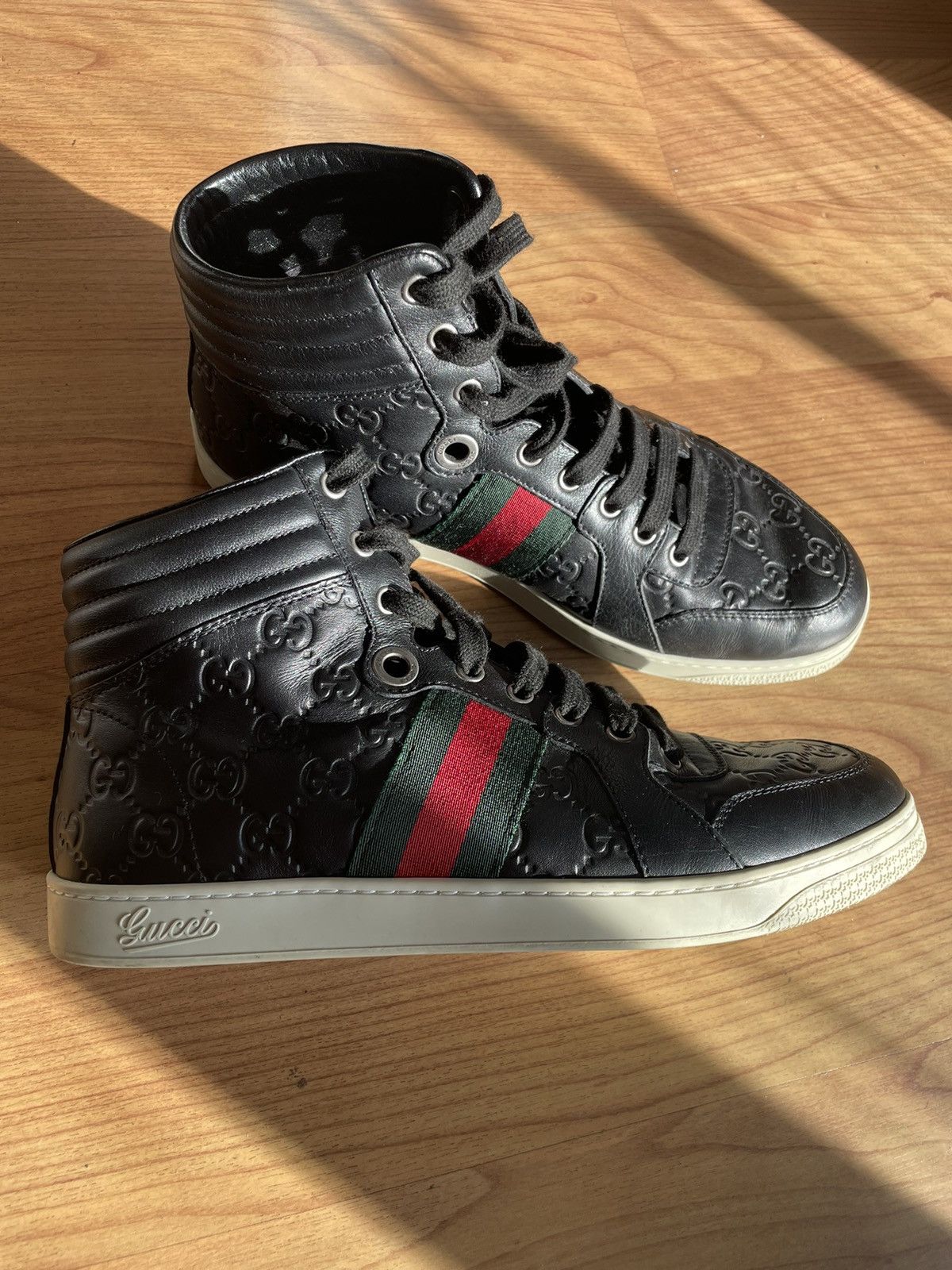 mens black gucci high tops