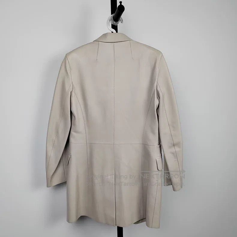 Hermes Hermes White-Grey Lamb Leather Blazer Jacket Size XS / US 0-2 / IT 36-38 - 2 Thumbnail