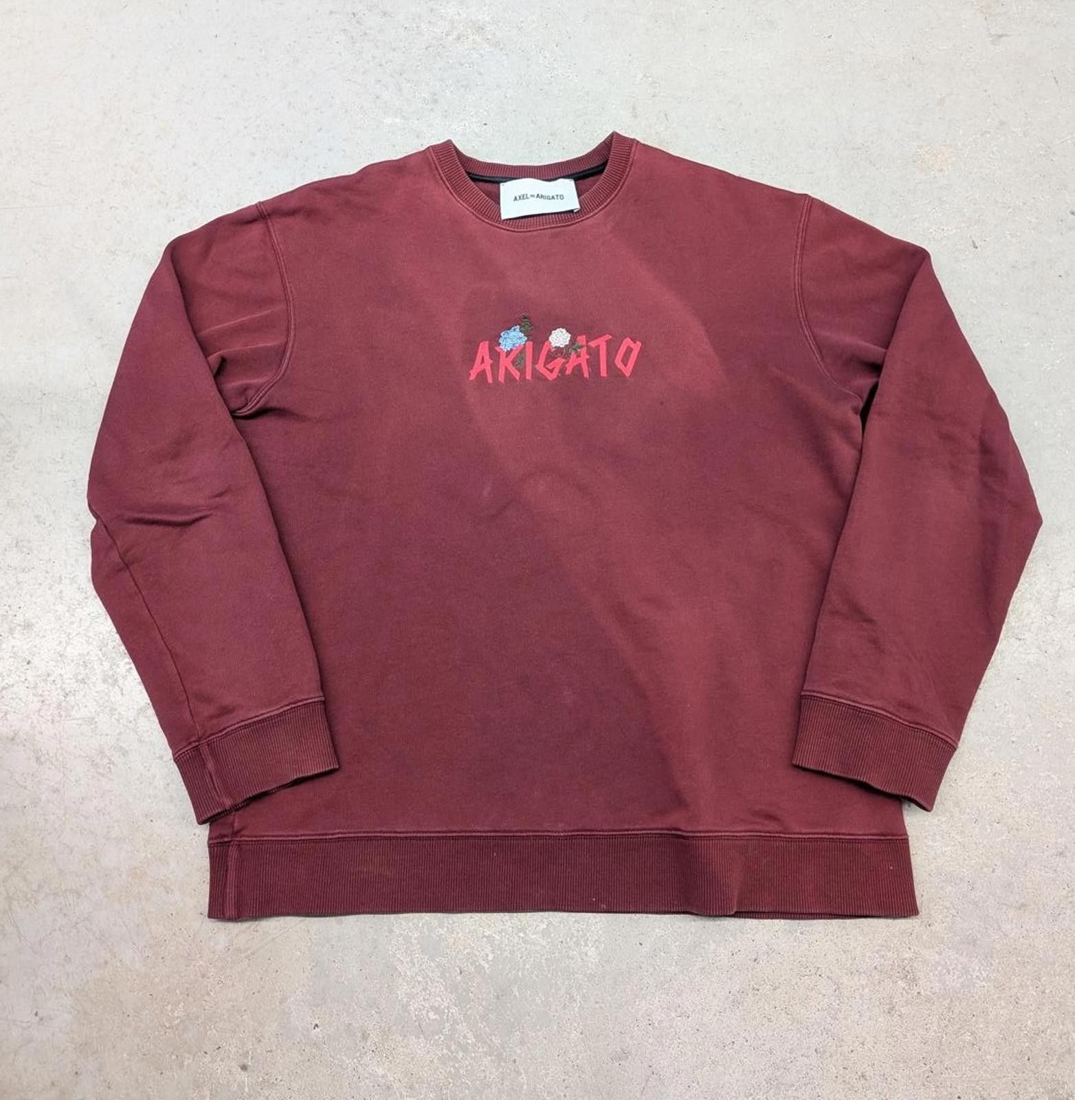 Axel Arigato Axel Arigato SS17 Maroon Essential Logo Sweatshirt Sun Fade Size US L / EU 52-54 / 3 - 1 Thumbnail