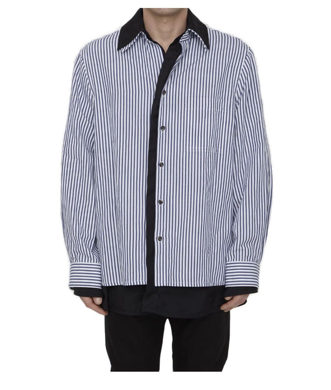 Bottega Veneta Double Layered Striped Shirt Size US XL / EU 56 / 4 - 7 Thumbnail