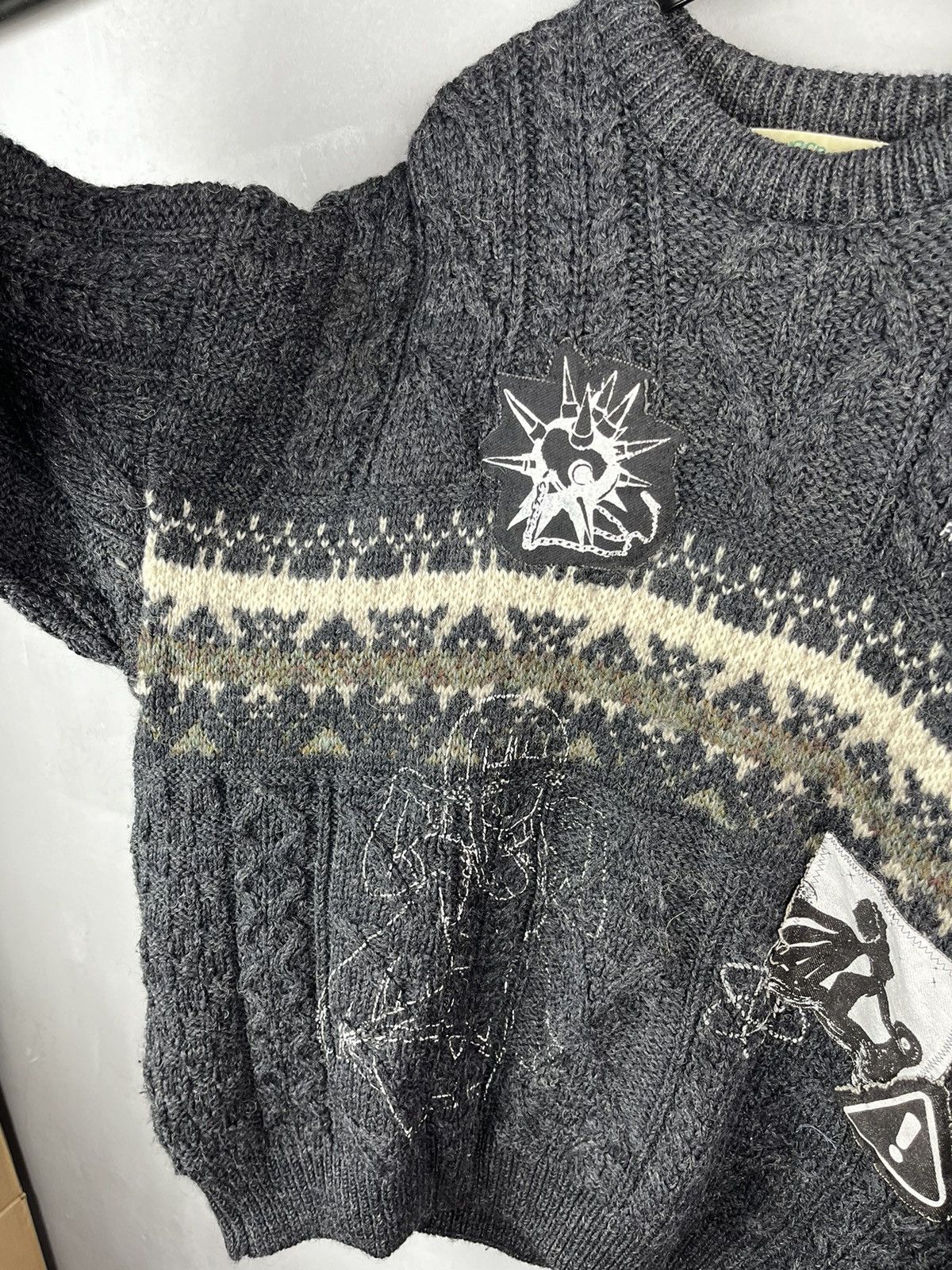 Vintage Distressed Knit ART sweater vintage Size US XL / EU 56 / 4 - 9 Thumbnail
