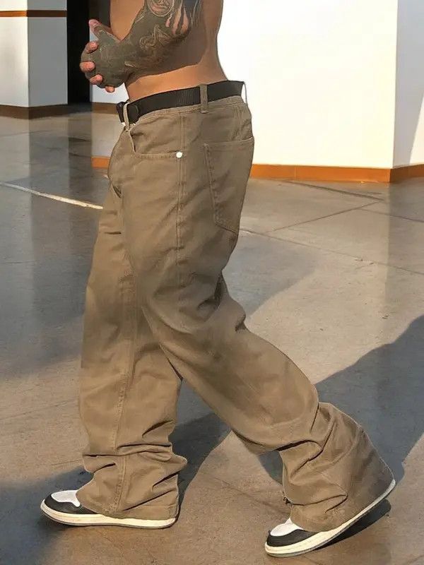 Other Khaki Wide Leg Denim Jeans, Oversized Jeans Size US 30 / EU 46 - 2 Thumbnail