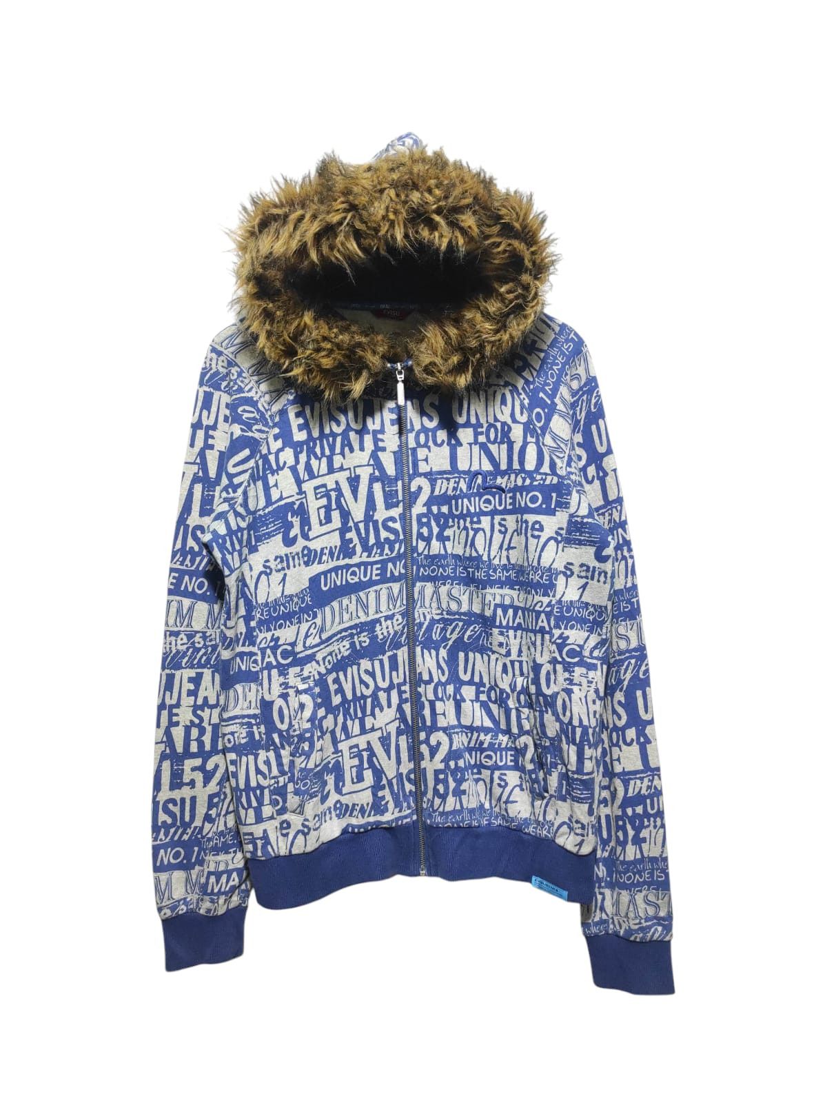 Evisu Full Print Zip Fur Hoodie IfSixWasNine LGB style