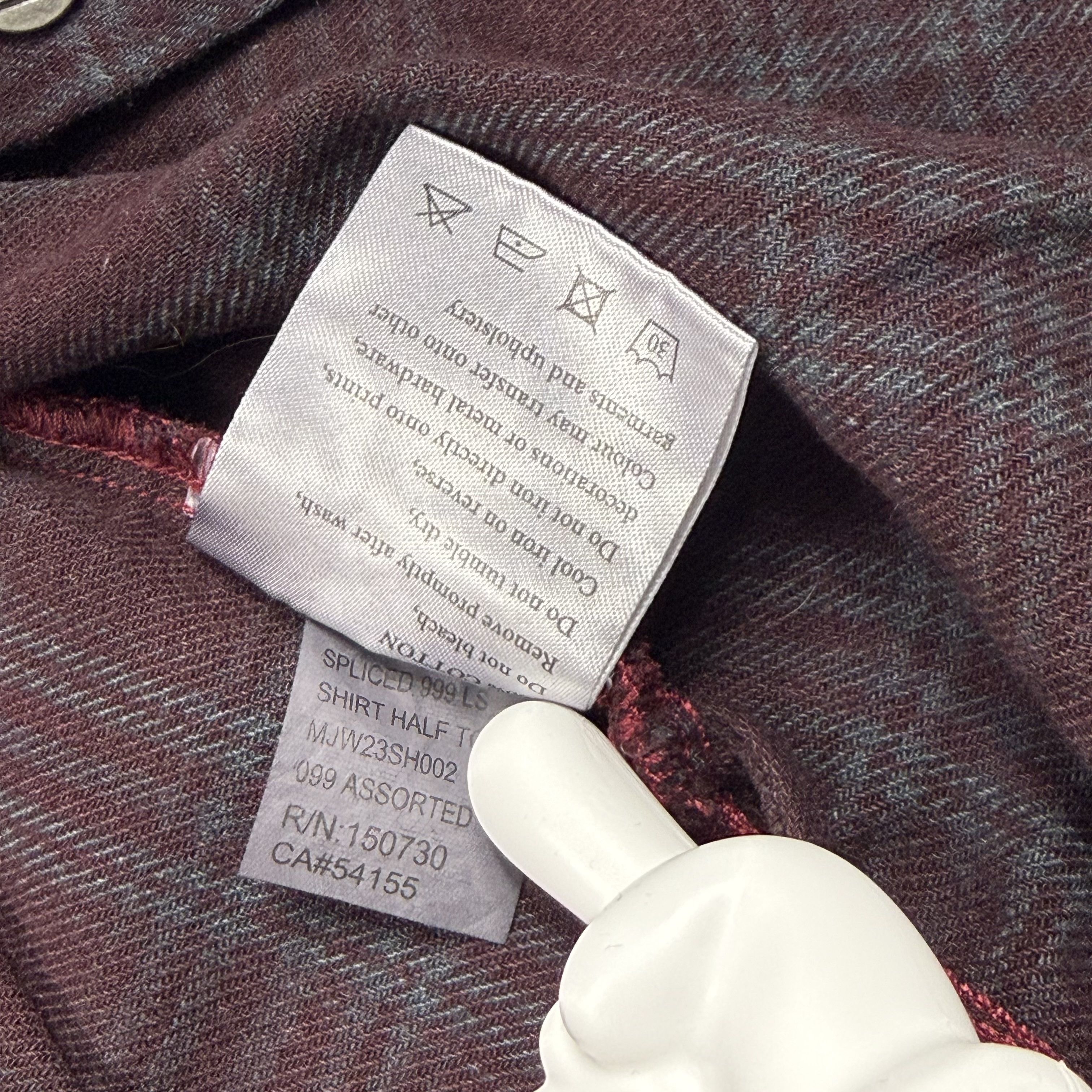 Ksubi Ksubi Spliced 999 LS Shirt Half T Burgundy Plaid Mens Large Size US L / EU 52-54 / 3 - 5 Thumbnail
