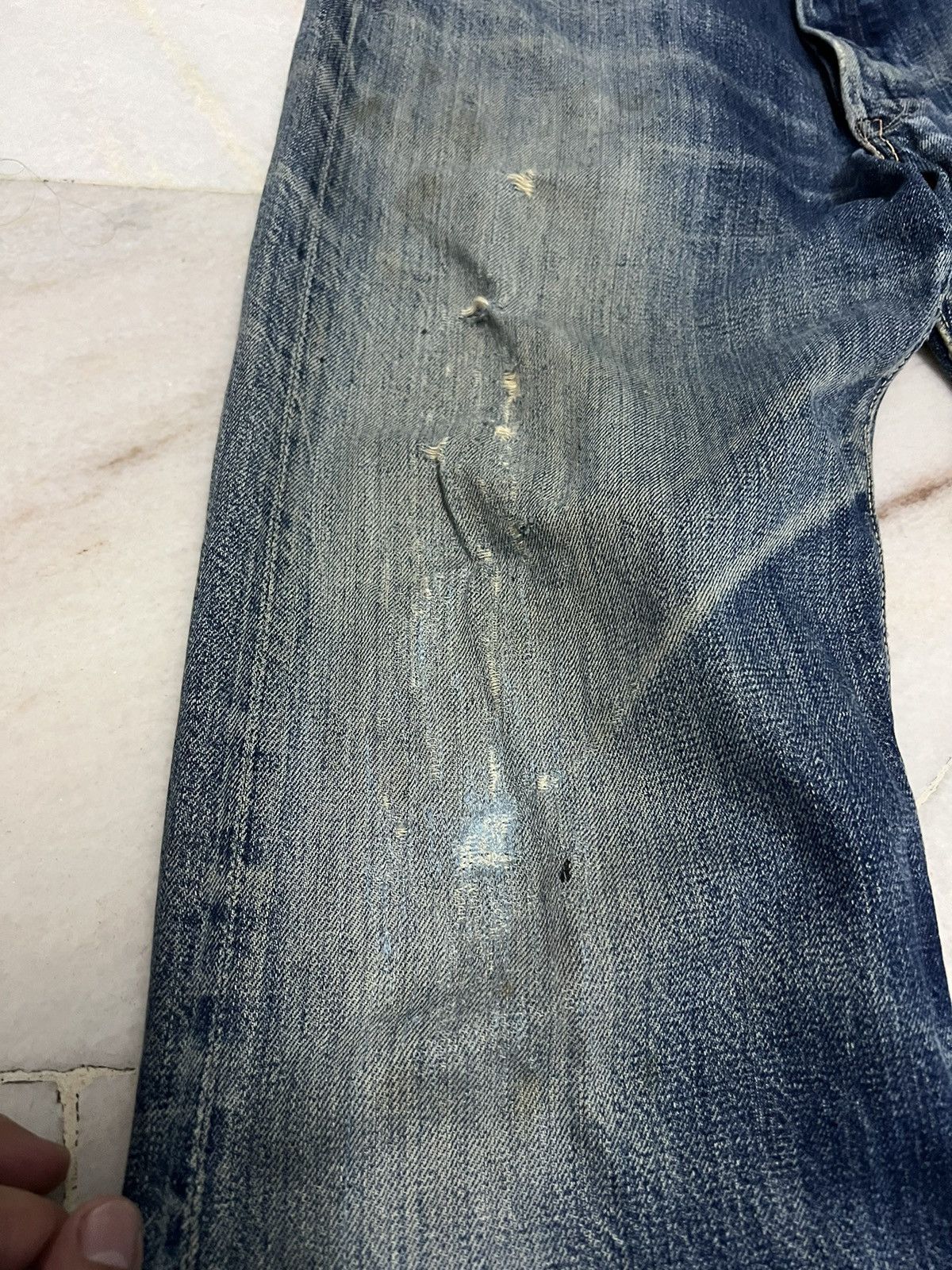 The Real McCoy's VINTAGE JOE MCCOY & CO LOT 906 DISTRESSED SELVEDGE JEANS Size US 32 / EU 48 - 4 Thumbnail