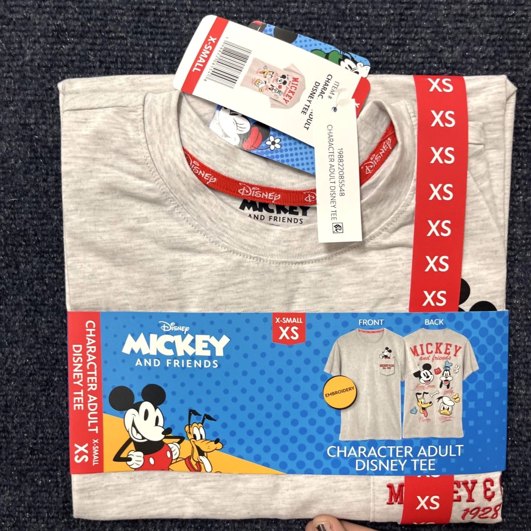 Disney Disney Mickey & Friends Shirt Mens XS Gray Pocket Graphic Tee T-Shirt Cartoon Size US XS / EU 42 / 0 - 2 Thumbnail