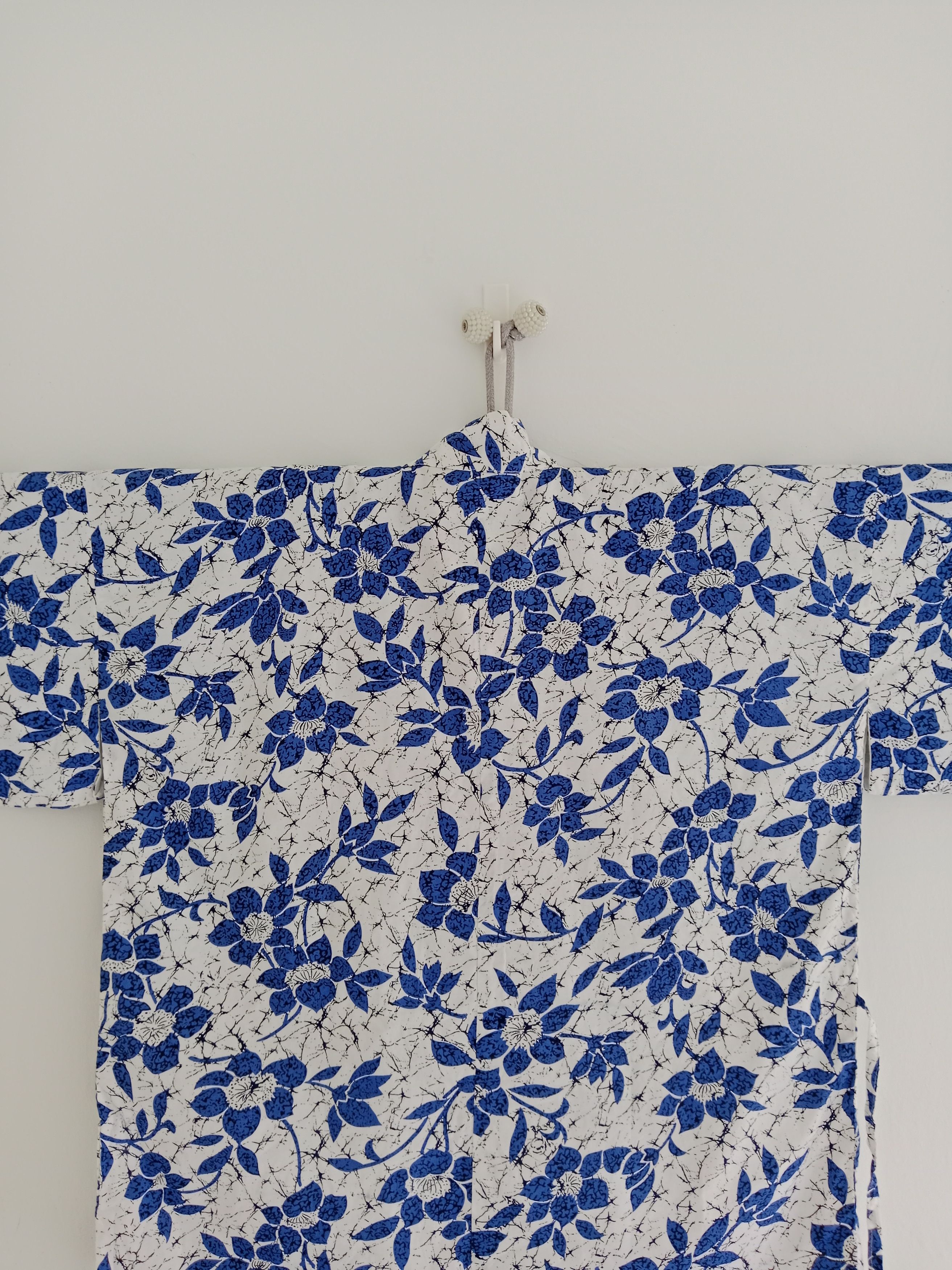 Japanese Brand Vintage Jinbei Kimono Flower Motif With Pocket Size US L / EU 52-54 / 3 - 7 Thumbnail