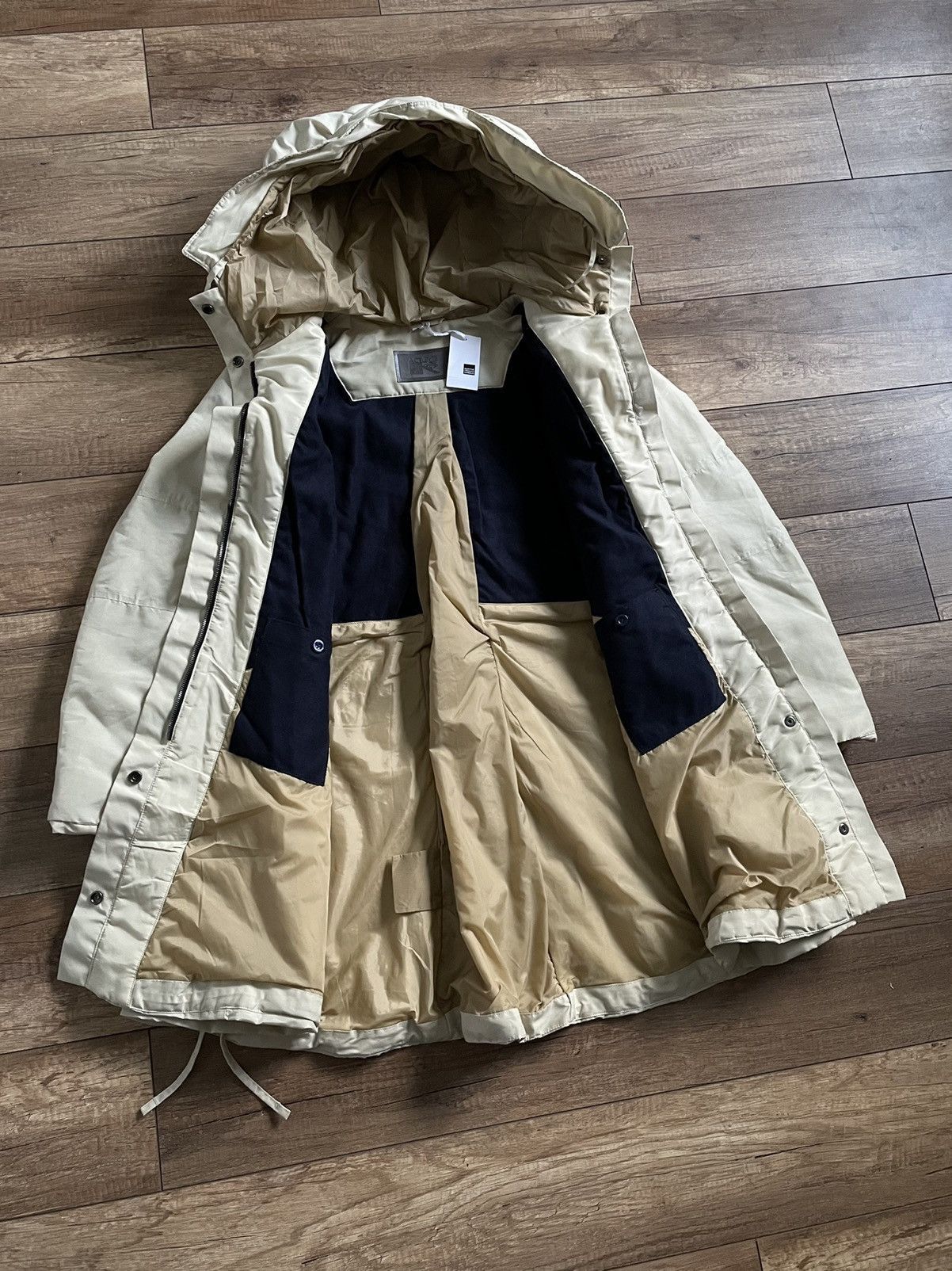 Marithe + Francois Girbaud Marithe Francois Girbaud Active Beige Long Parka Jacket Size M / US 6-8 / IT 42-44 - 5 Thumbnail