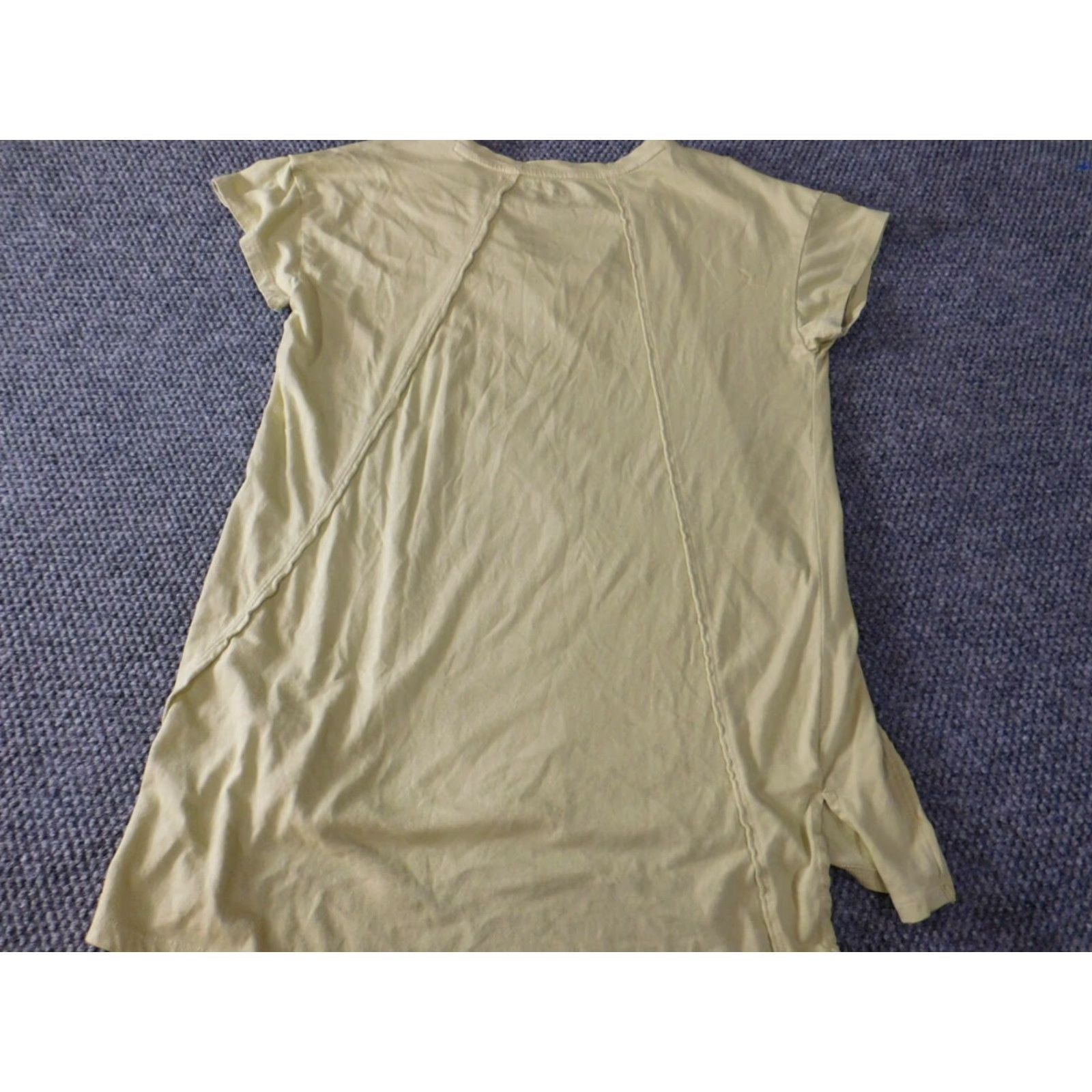 Vintage Wonderly Blouse Shirt Womens S Yellow Short Sleeve Crew Neck Pullover Stretch Cotton Modal Rayon Casual Basic Classic Size S / US 4 / IT 40 - 7 Thumbnail