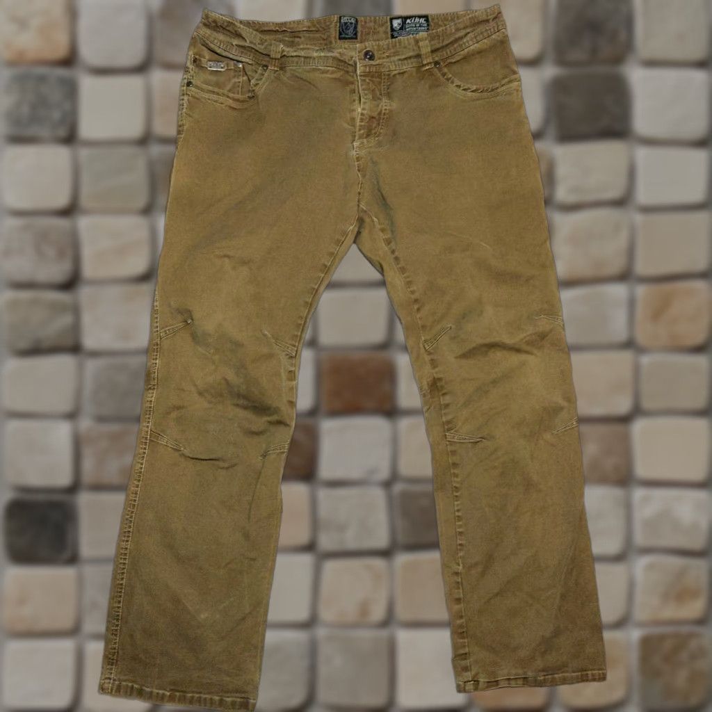 Vintage KÜHL Kanvus Jeans Mens 40x32 Canvas Stretch Brown Green Outdoor Hiking Pants Jeans Size US 40 / EU 56 - 1 Thumbnail