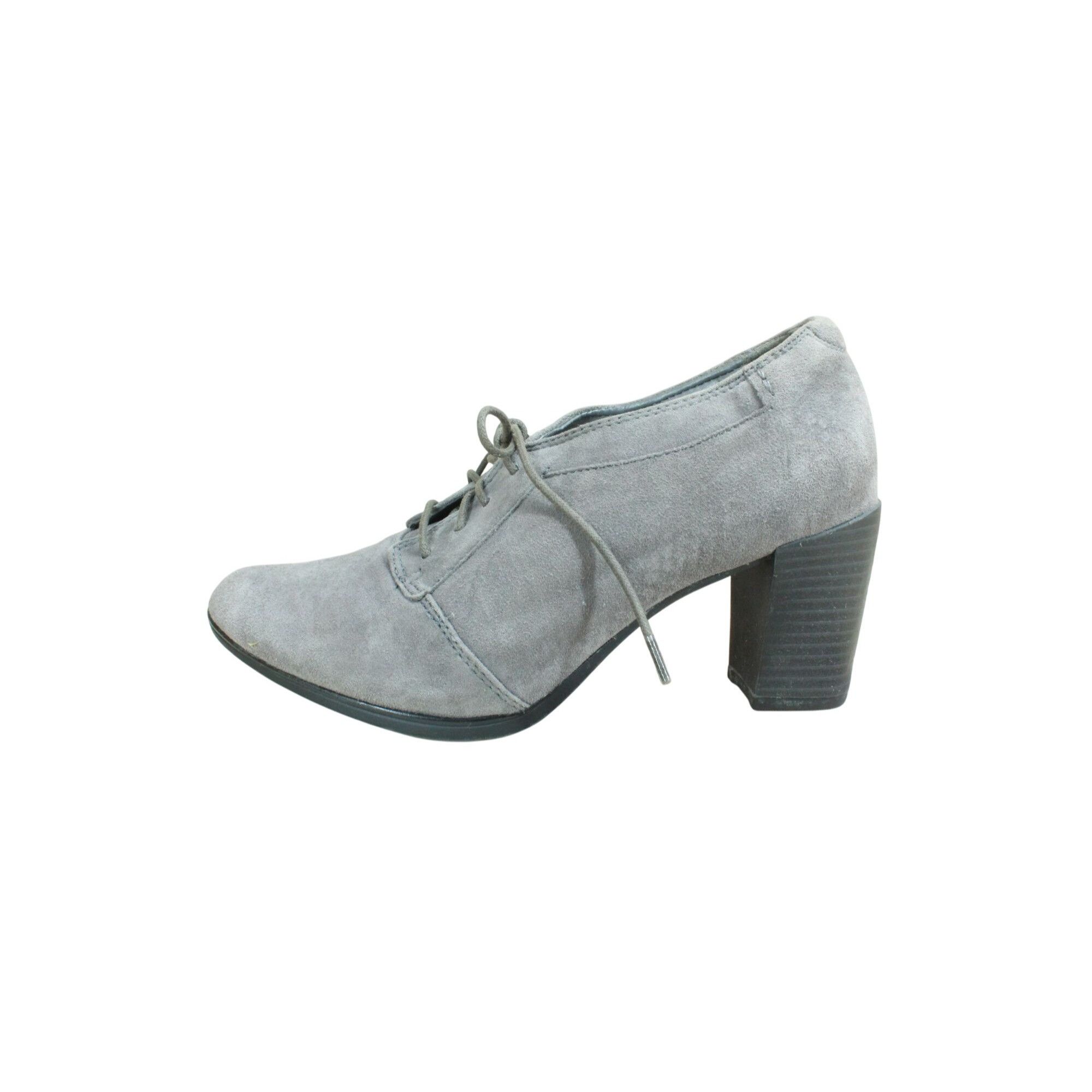 Clarks Clarks Women’s Gray Suede Heeled Booties – Size 7.5 Size US 7.5 / IT 37.5 - 1 Thumbnail
