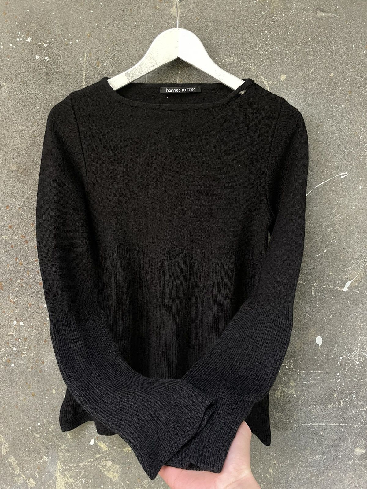 hannes roether Hannes Roether Black Double Knit Sweater Avant Garde Rare Size S / US 4 / IT 40 - 3 Thumbnail