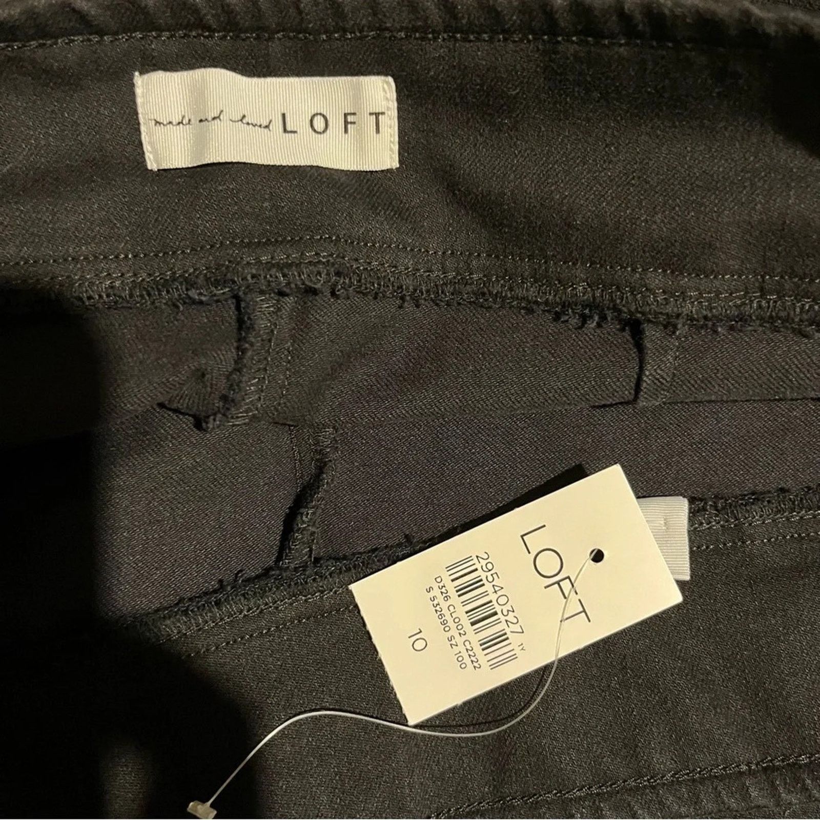 Loft NWT Loft black jeans straight Wide leg Size 10 Raw Hem Size 32" / US 10 / IT 46 - 4 Thumbnail