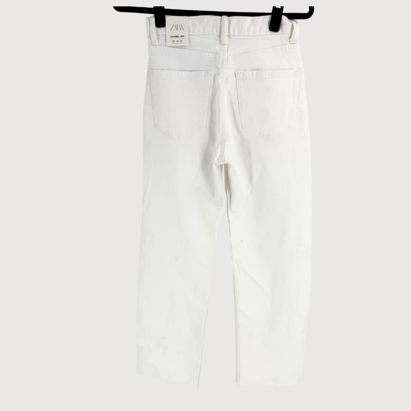 Zara Zara NWT High Rise Barrel Jeans White 2 Size 26" / US 2 / IT 38 - 3 Thumbnail