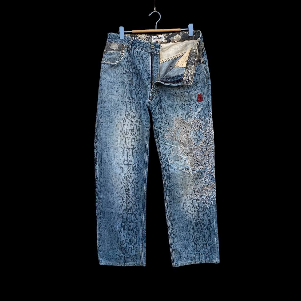 Karakuri Tamashii Distressed Karakuri Tamashii Snakeskin Dragon Embroidered Size US 33 - 10 Thumbnail