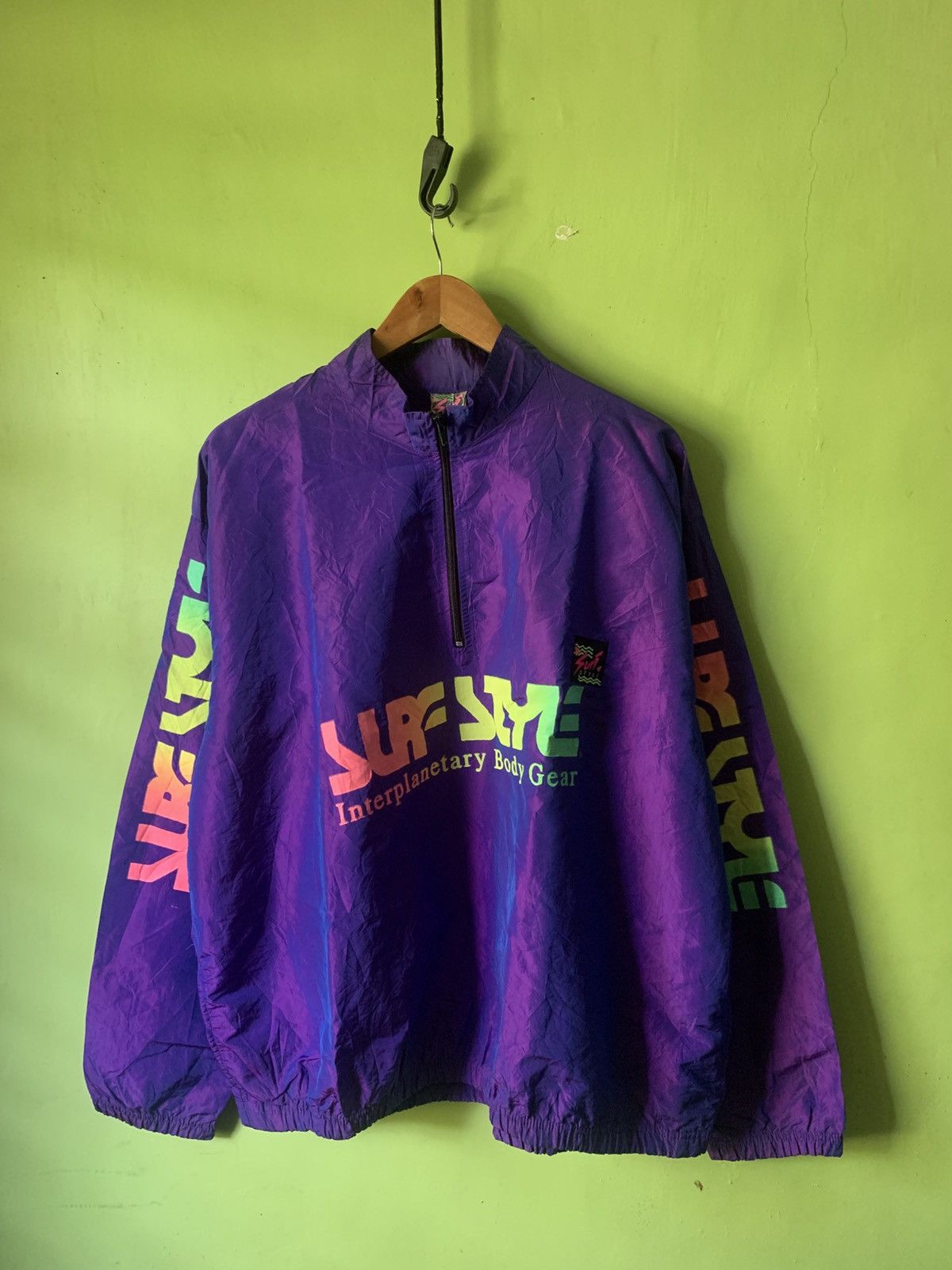 Vintage Vintage 1990s Surfstyle iridescent quarter zip windbreaker Size US XXL / EU 58 / 5 - 1 Thumbnail