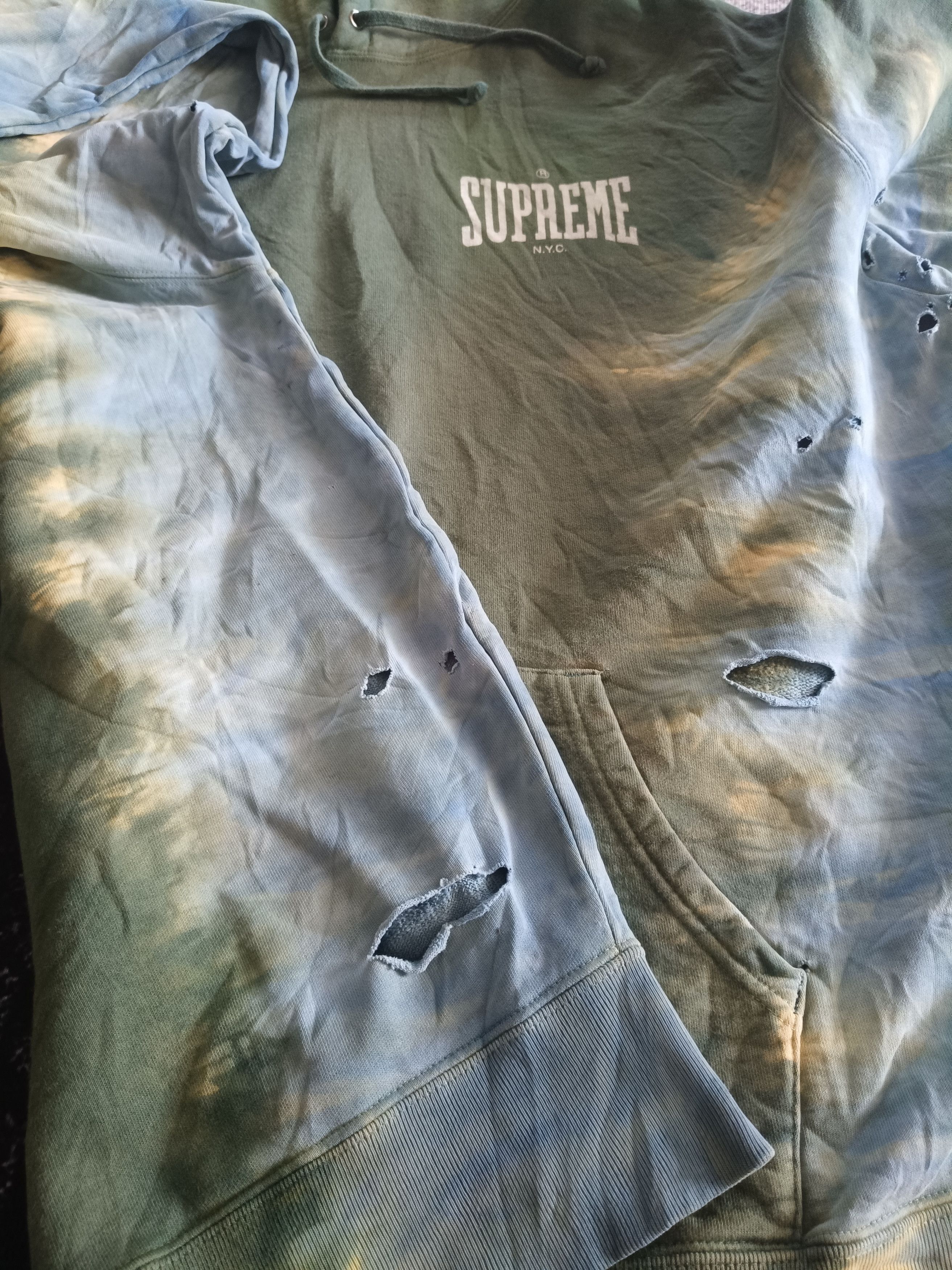 Supreme Supreme bleached distressed hooded sweatshirt Size US XXL / EU 58 / 5 - 12 Thumbnail