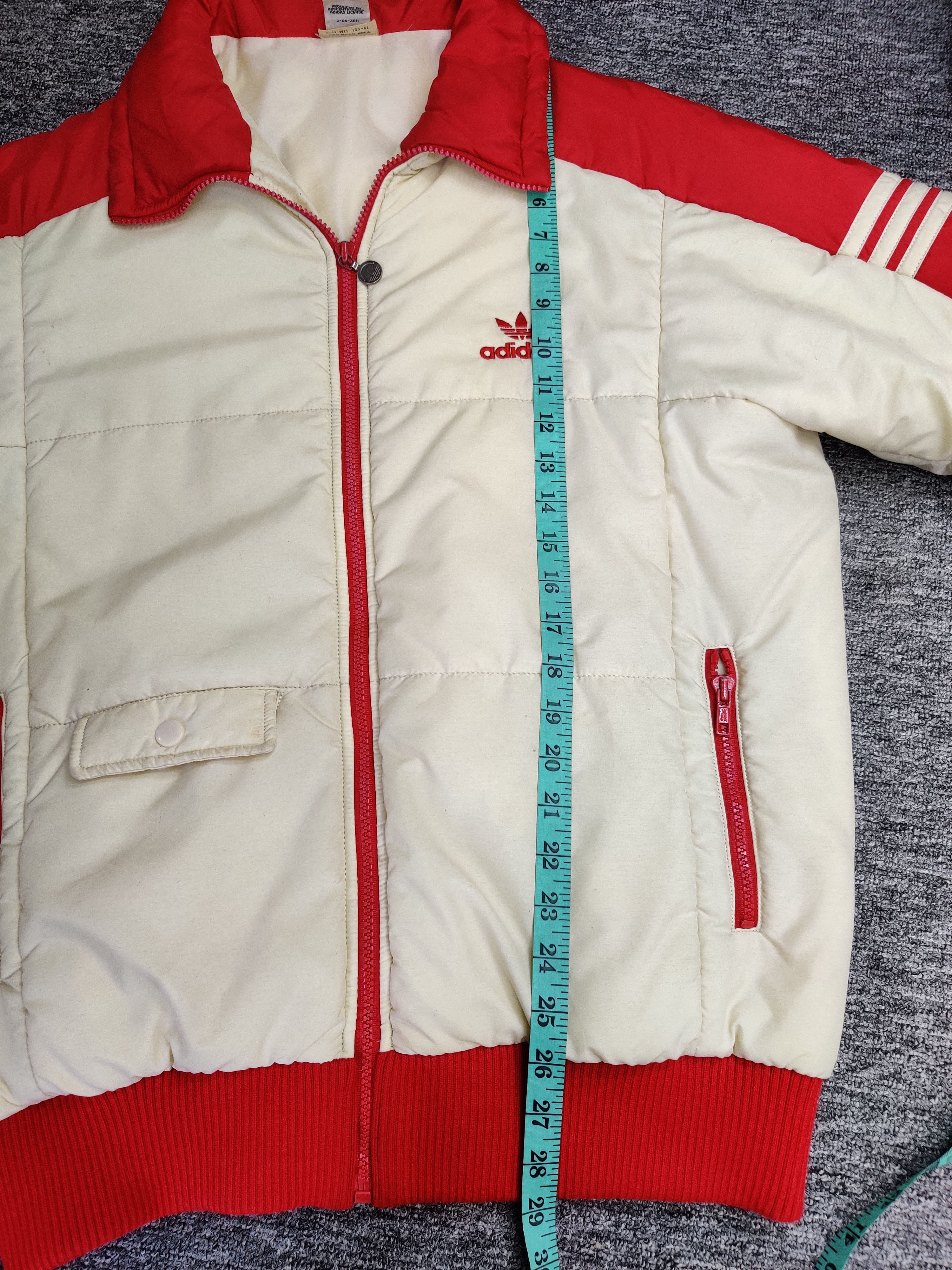 Adidas Vintage 80s Adidas Trefoil Red Puffer Jacket Size US L / EU 52-54 / 3 - 18 Thumbnail