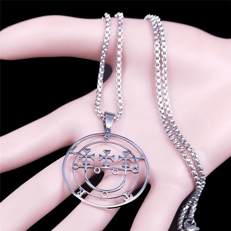 Jewelry Sigeal Sigil De Lucifer Pendant Necklace Emblem Talisman Size ONE SIZE - 3 Thumbnail