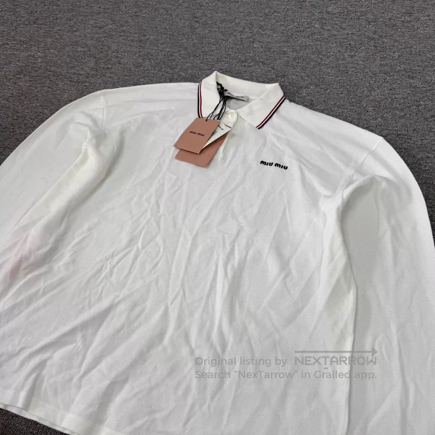 Miu Miu Long Sleeve Polo Shirt in Multi. Size US L / EU 52-54 / 3 - 3 Thumbnail