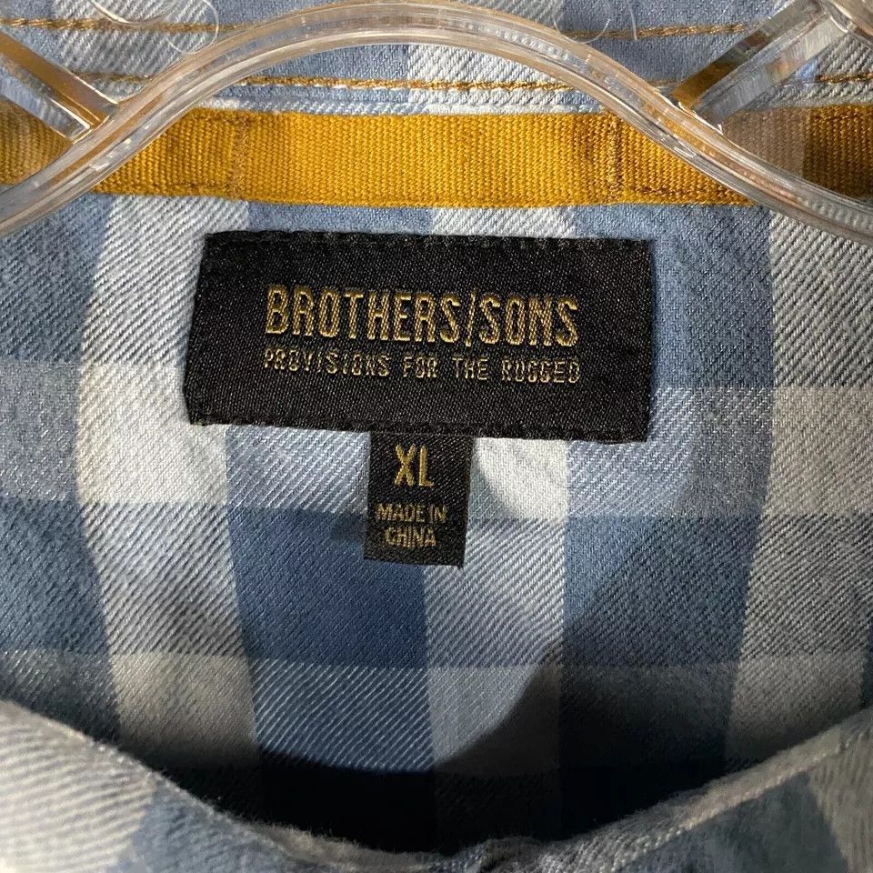 Other Brothers/Sons Shirt Men's XL Blue Check Button Up Size US XL / EU 56 / 4 - 3 Thumbnail